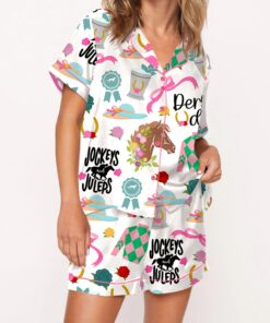 Kentucky Derby Satin Pajama Set For Women
