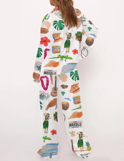 Hawaii Planner Satin Pajama Set For Women - Image 5
