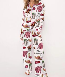 Alternative view of Kentucky Derby Party Satin Pajama Set For Women