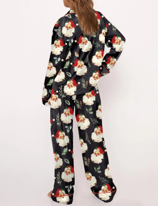Vintage Santa Silky Satin Pajama Set For Women - Image 5