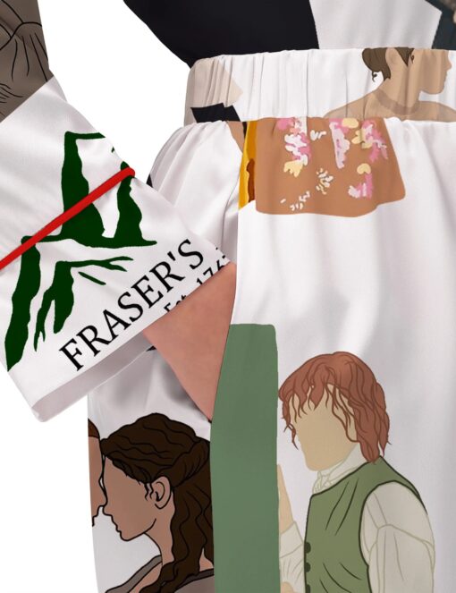 Fraser With Sassenach TV Series Silky Satin Pajama Set For Women - Image 9