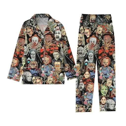 Horror Characters Pajamas Set, Halloween Holiday Pajamas, Scary Movie Pjs - Image 2
