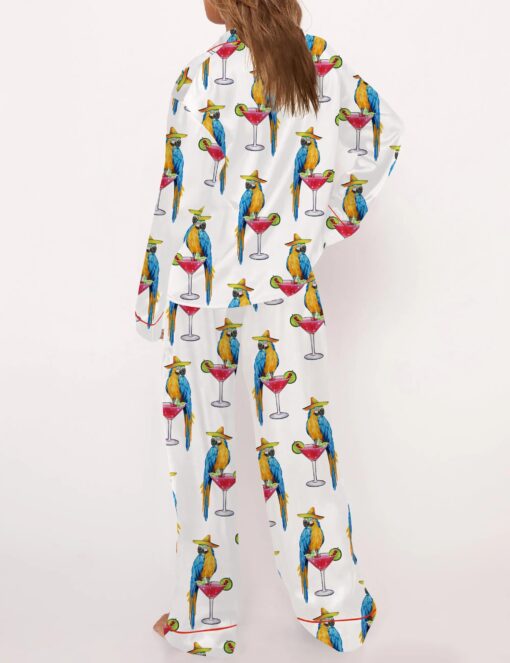 Parrot Margarita Silky Satin Pajama Set For Women - Image 7