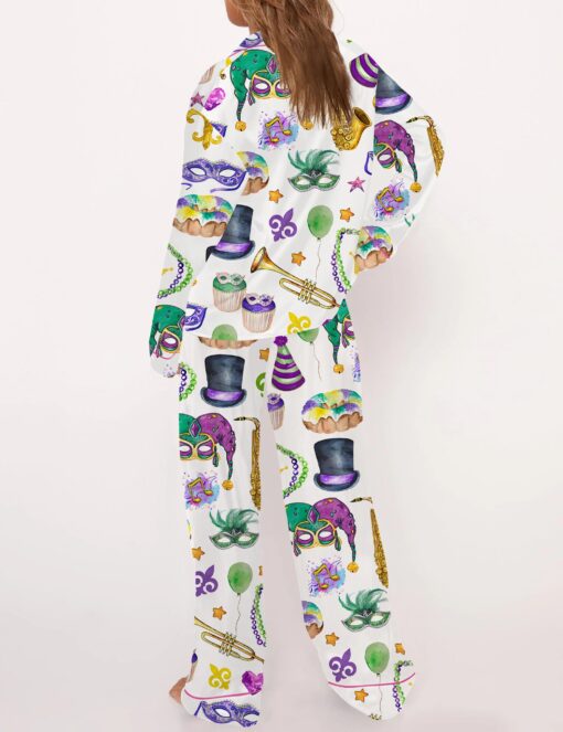 Mardi Gras Satin Pajama Set For Women - Image 6