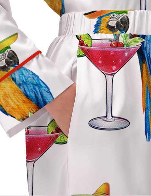Parrot Margarita Silky Satin Pajama Set For Women - Image 8