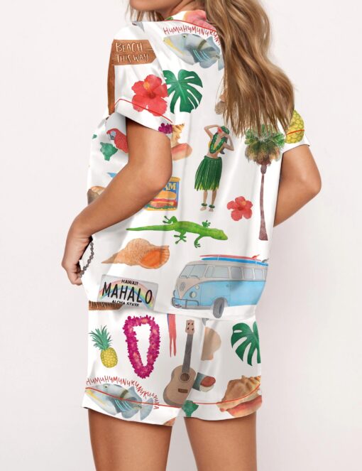 Hawaii Planner Satin Pajama Set For Women - Image 2