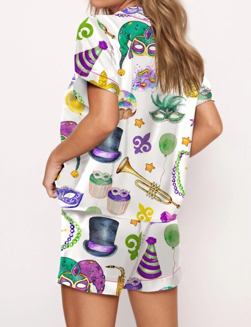 Mardi Gras Satin Pajama Set For Women - Image 2