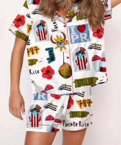 Alternative view of Puerto Rico Travel Satin Pajama Set For Women