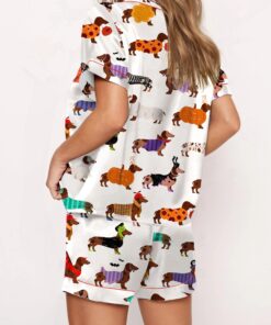 Alternative view of Halloween Dachshund Silky Satin Pajama Set For Women