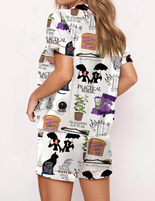 Practical Magic Witches Silky Satin Pajama Set For Women - Image 4