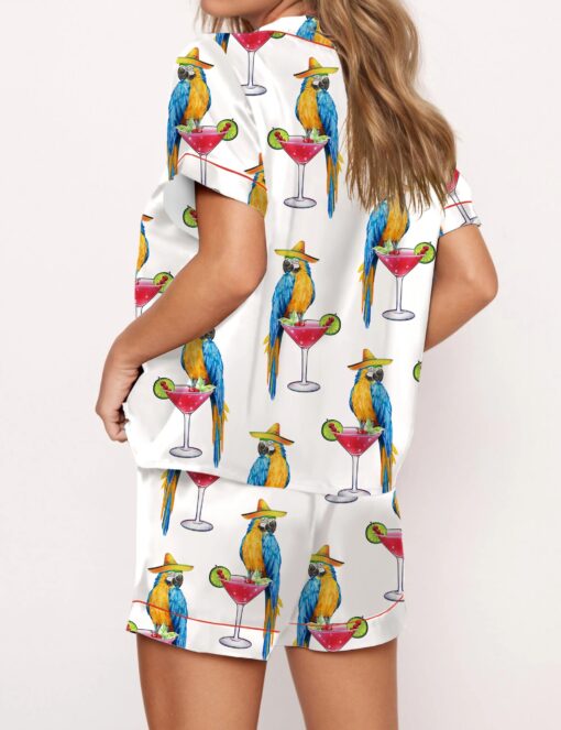 Parrot Margarita Silky Satin Pajama Set For Women - Image 2