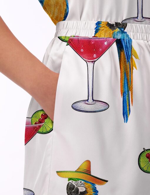 Parrot Margarita Silky Satin Pajama Set For Women - Image 4