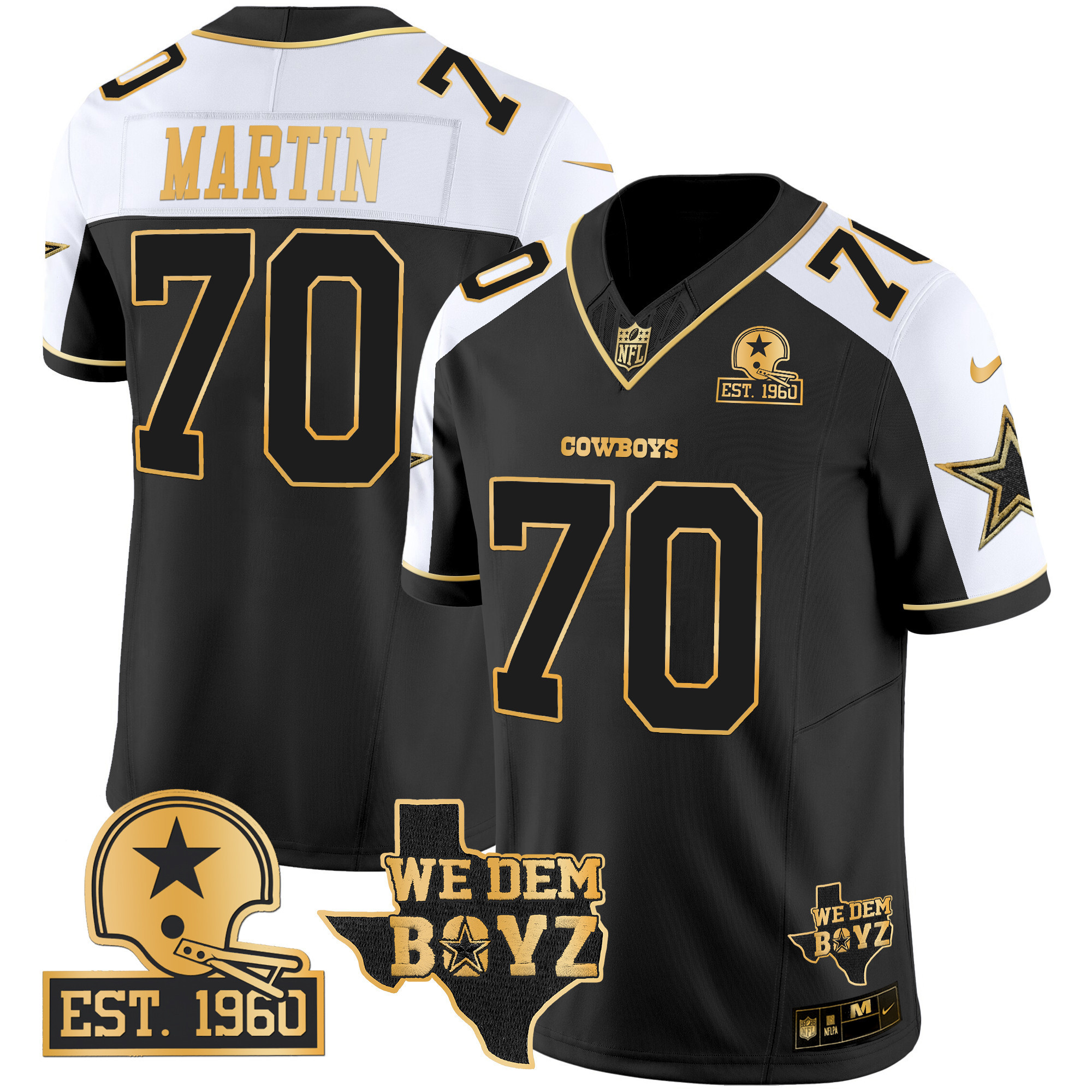 Men's Dallas Cowboys Est. 1960 & We Dem Boyz Patch Gold Vapor Limited Jersey V2 - All Stitched - Image 7