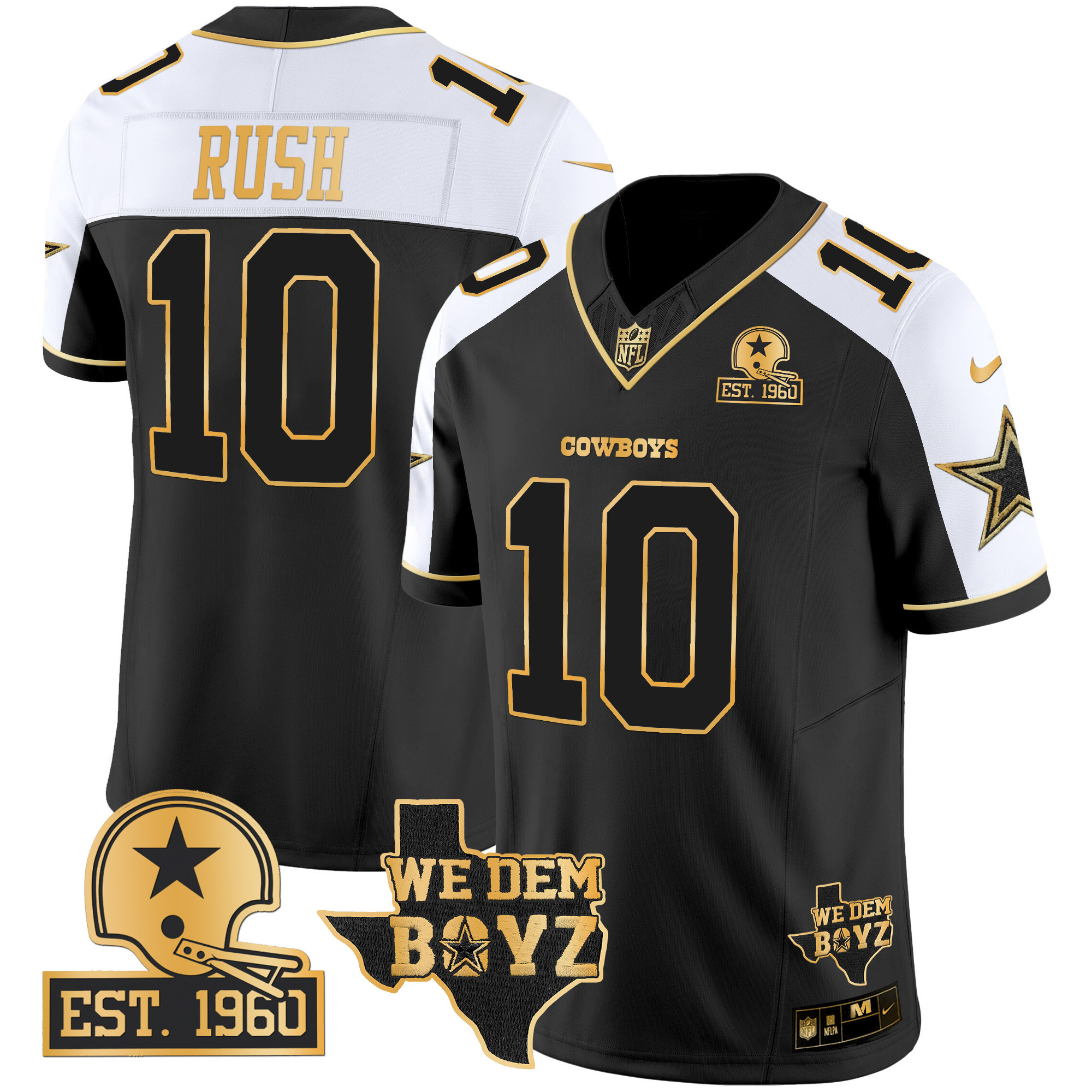 Men's Dallas Cowboys Est. 1960 & We Dem Boyz Patch Gold Vapor Limited Jersey V2 - All Stitched - Image 5