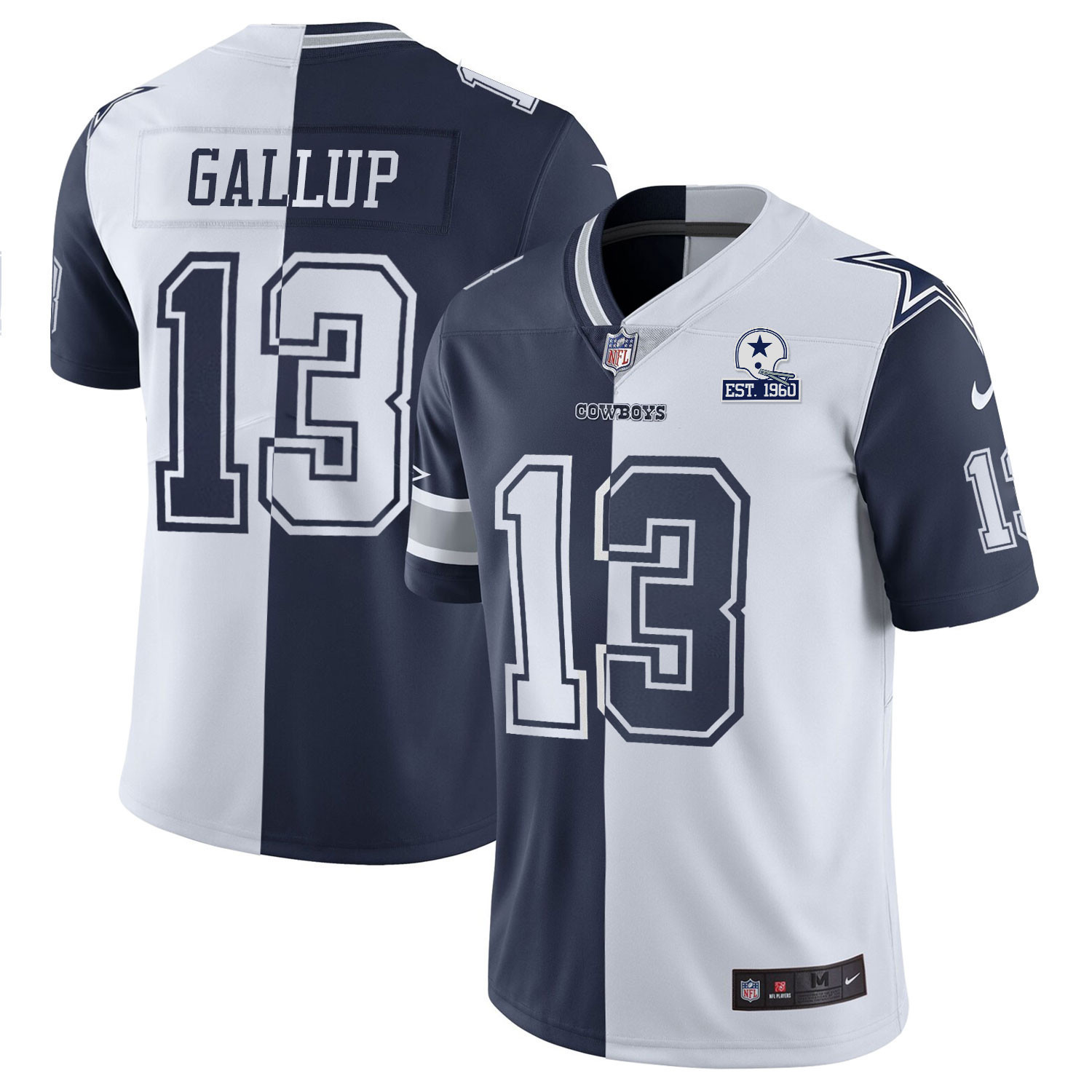 Men's Dallas Cowboys Gold & Split Vapor Est 1960 Patch Jersey - All Stitched - Image 3