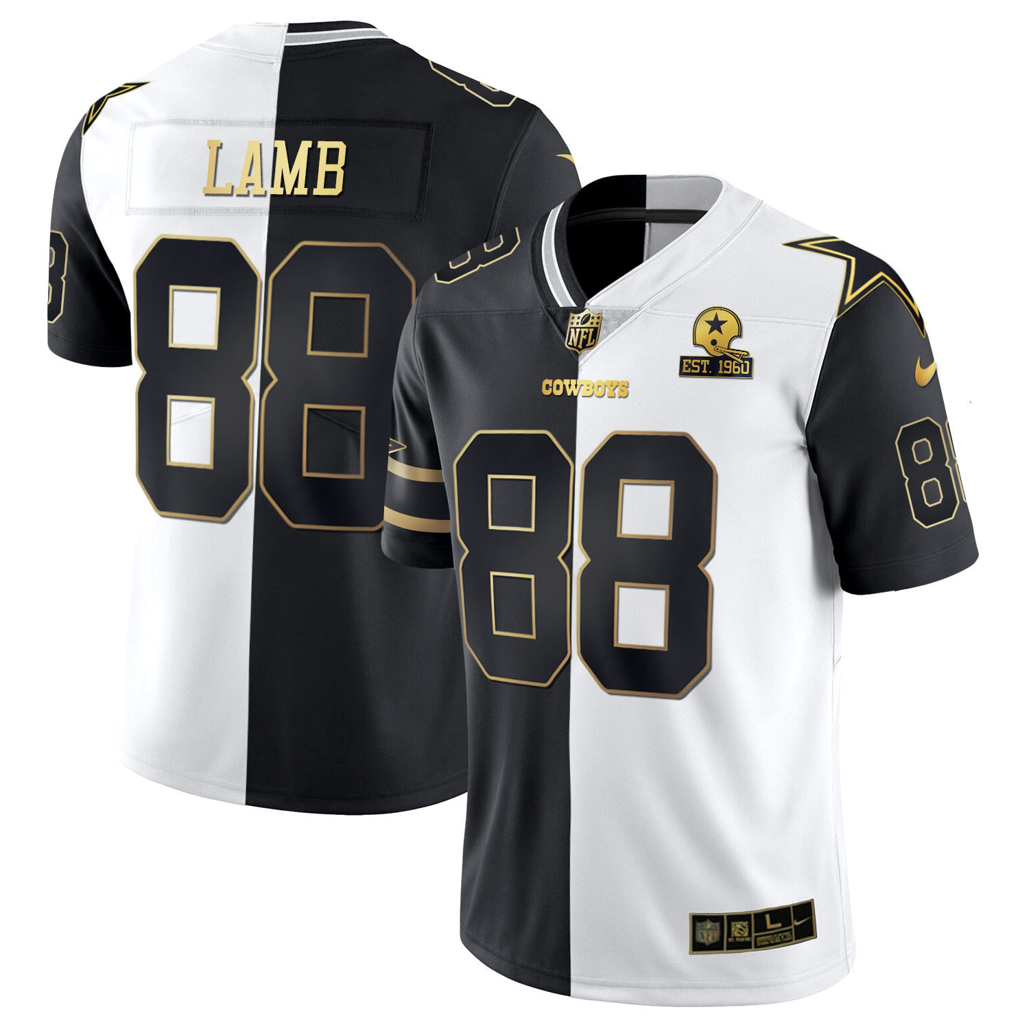 Men's Dallas Cowboys Gold & Split Vapor Limited Est 1960 Patch - All Stitched - Image 29