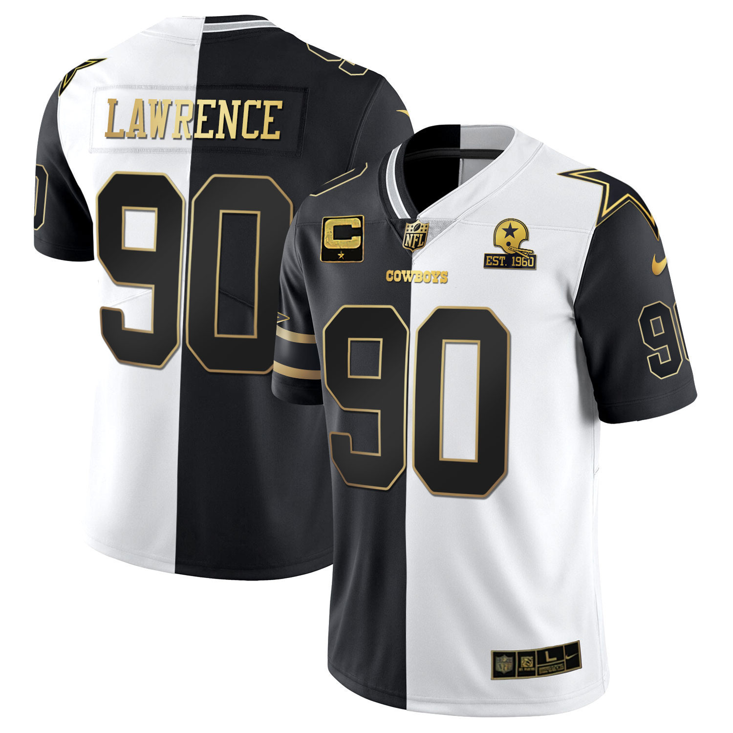 Men's Dallas Cowboys Gold & Split Vapor Limited Est 1960 Patch - All Stitched - Image 32