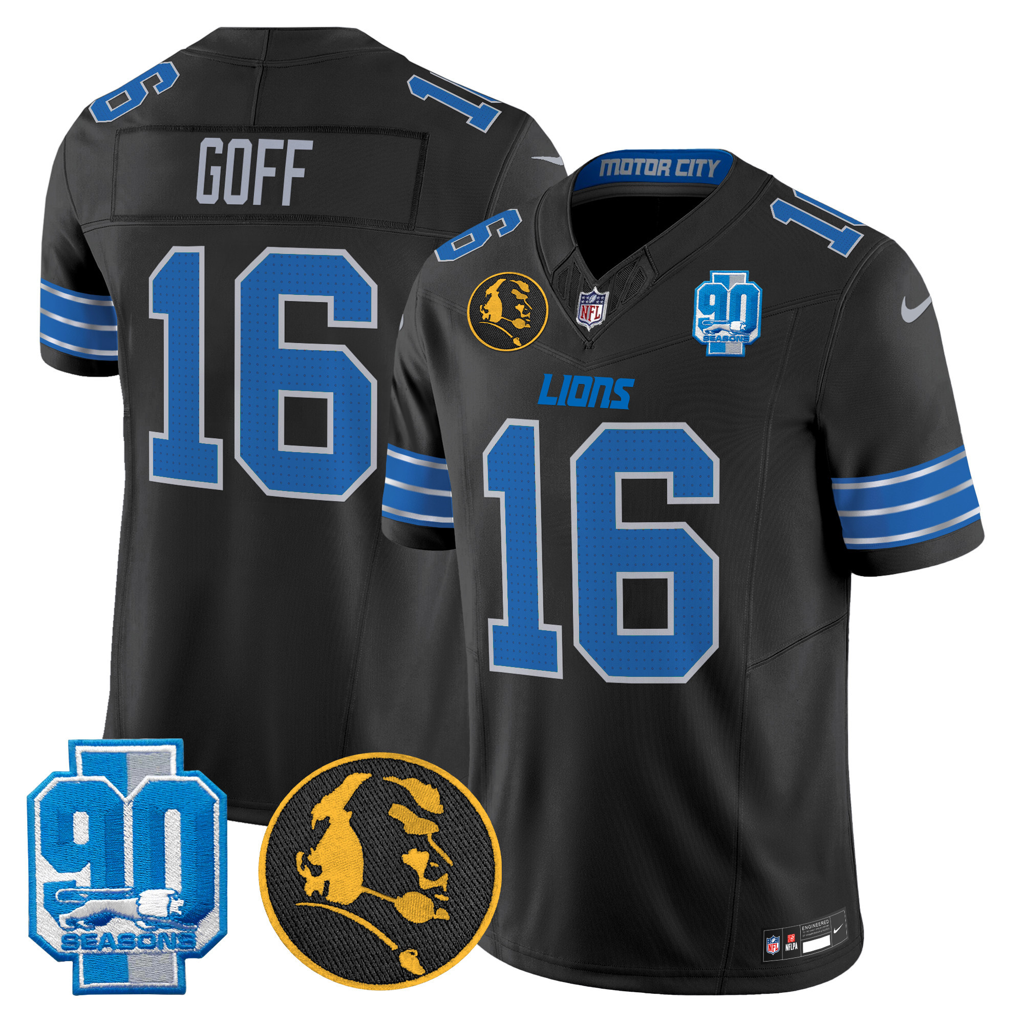 Men's Detroit Lions 2024 90th & John Madden Patch Vapor Limited Jersey - All Stitched - Image 9