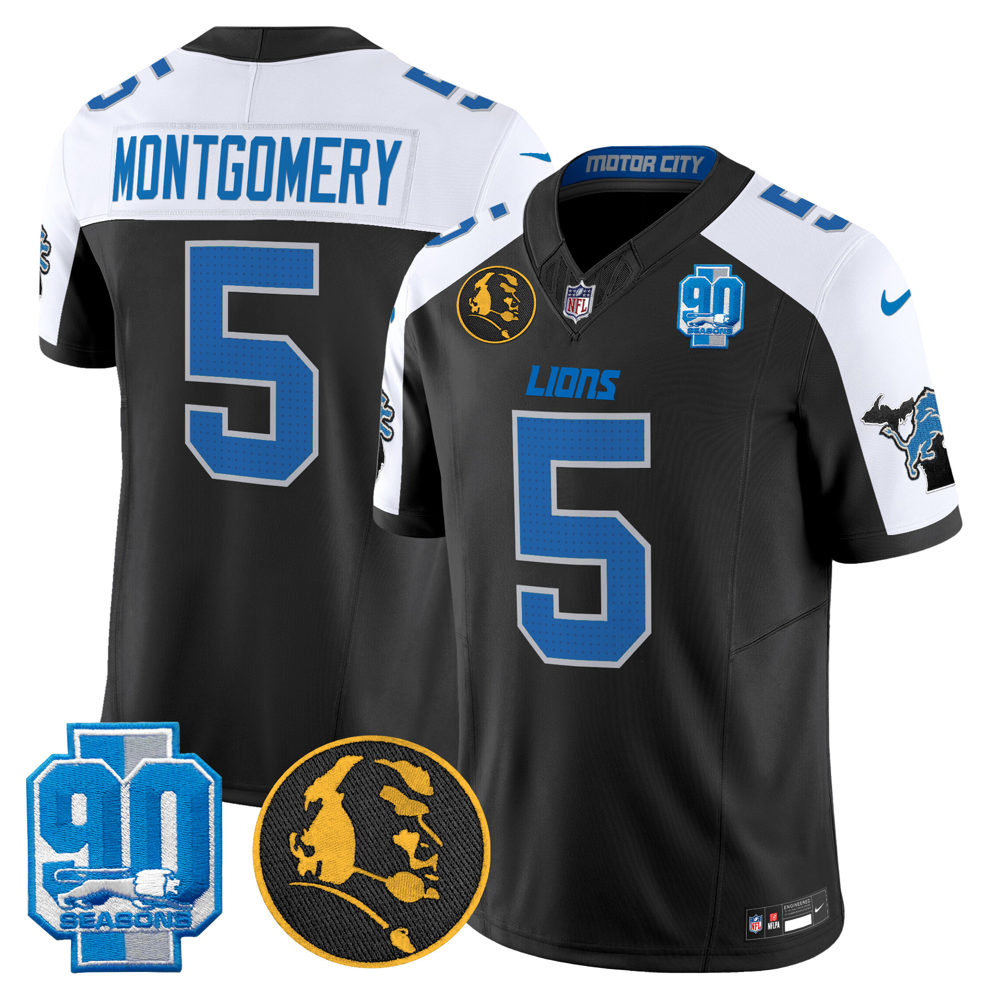 Men's Detroit Lions 2024 90th & John Madden Patch Vapor Limited Jersey - All Stitched - Image 4