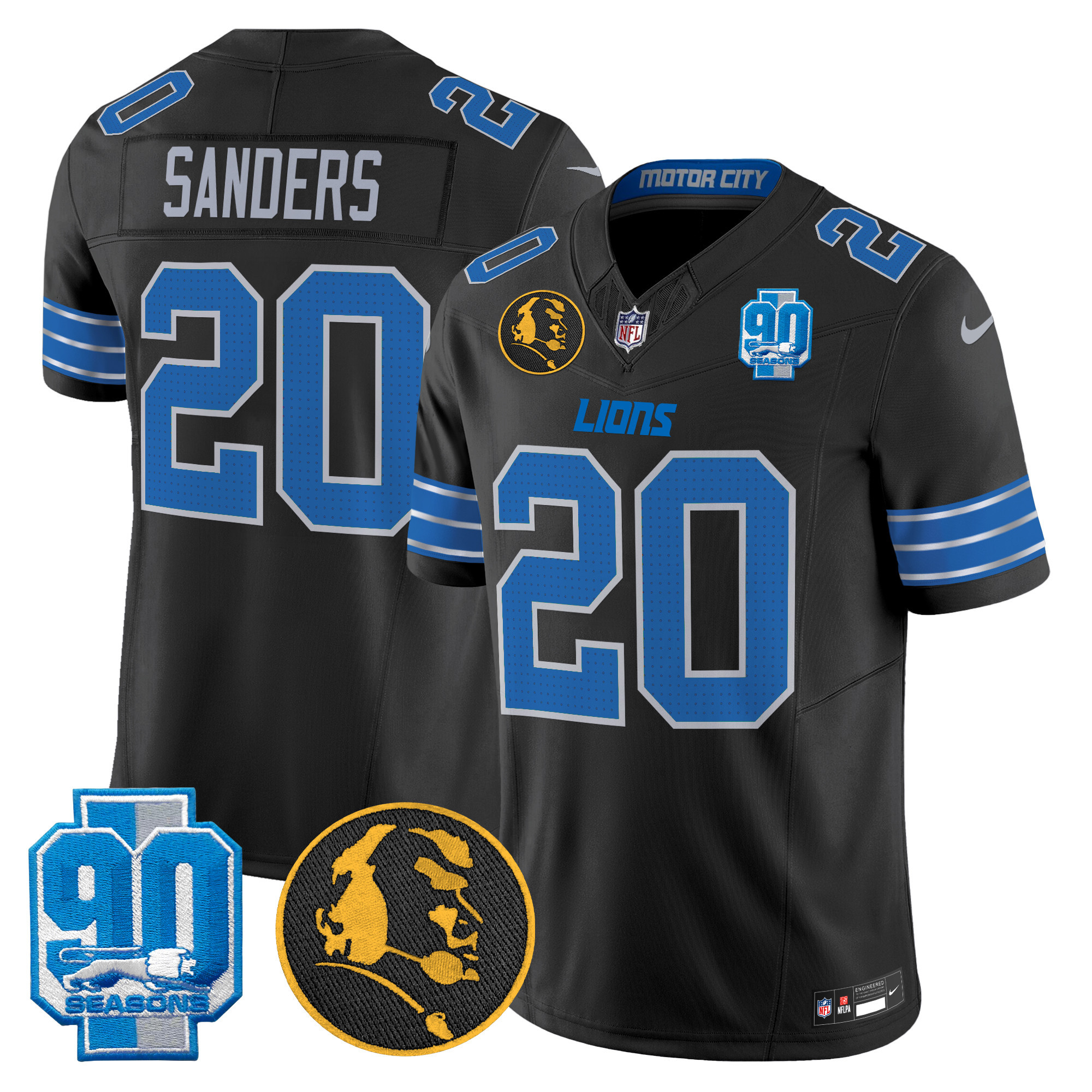 Men's Detroit Lions 2024 90th & John Madden Patch Vapor Limited Jersey - All Stitched - Image 13