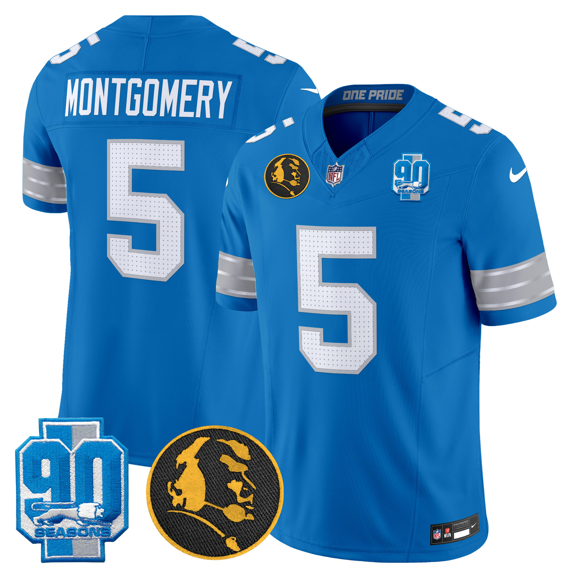 Men's Detroit Lions 2024 90th & John Madden Patch Vapor Limited Jersey - All Stitched - Image 28