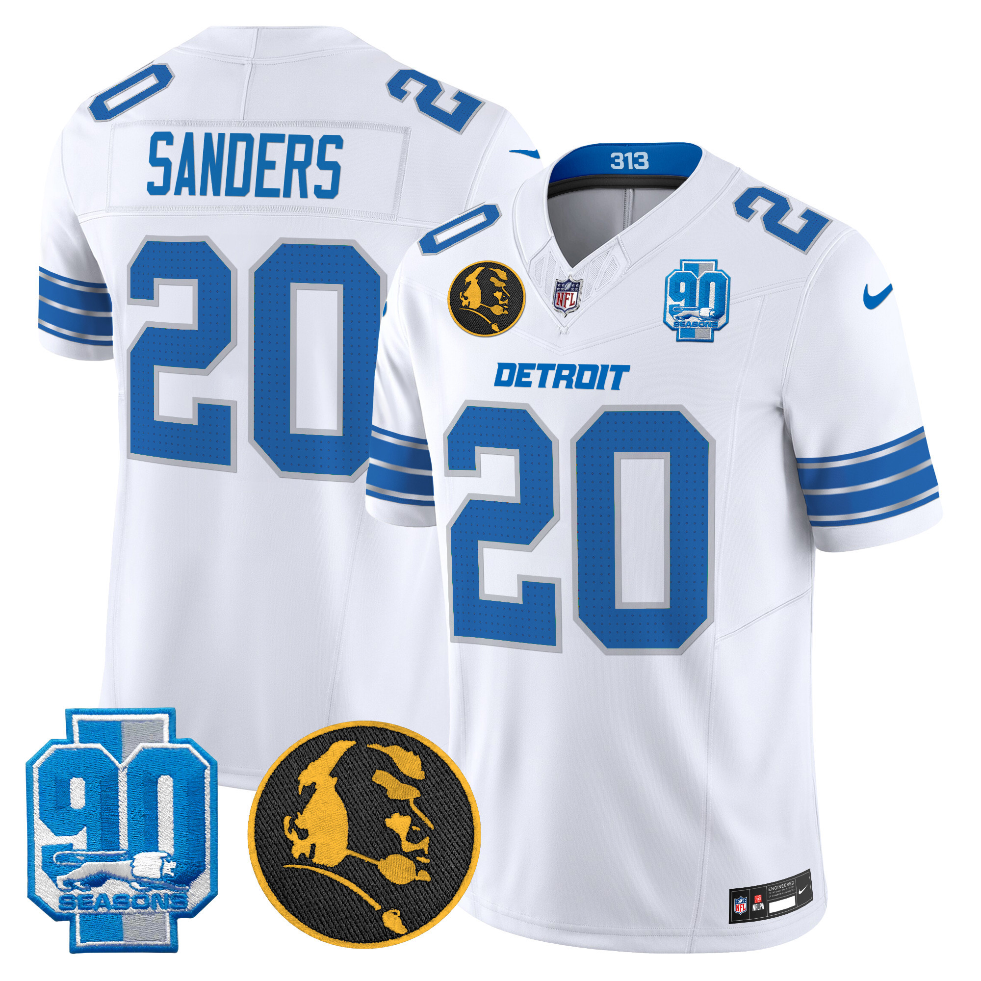 Men's Detroit Lions 2024 90th & John Madden Patch Vapor Limited Jersey - All Stitched - Image 21