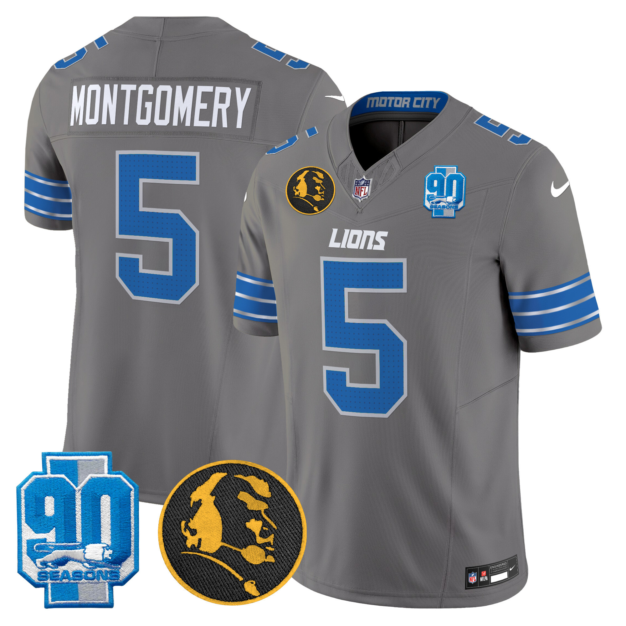 Men's Detroit Lions 2024 90th & John Madden Patch Vapor Limited Jersey - All Stitched - Image 36