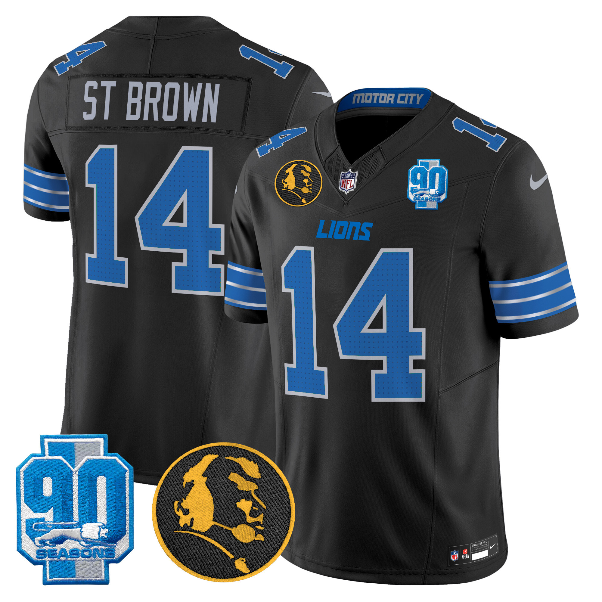 Men's Detroit Lions 2024 90th & John Madden Patch Vapor Limited Jersey - All Stitched - Image 11