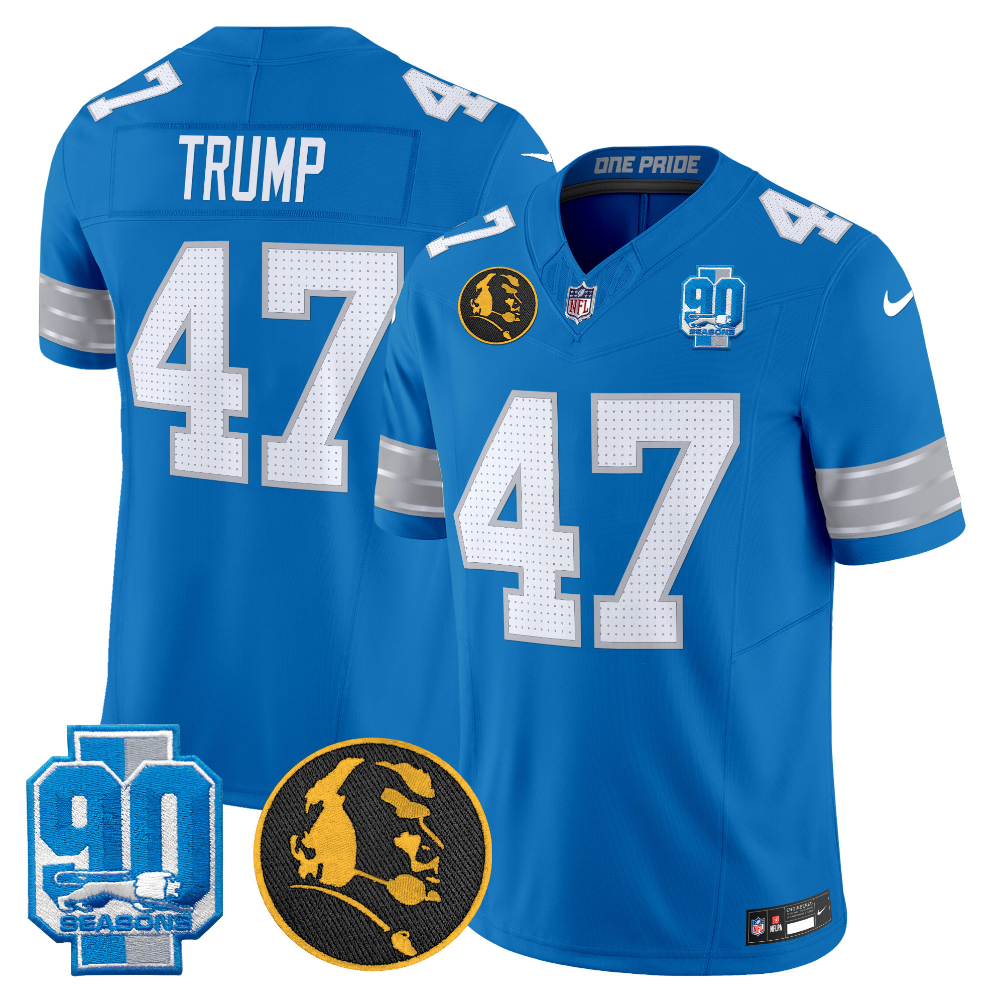 Men's Detroit Lions 2024 90th & John Madden Patch Vapor Limited Jersey - All Stitched - Image 32