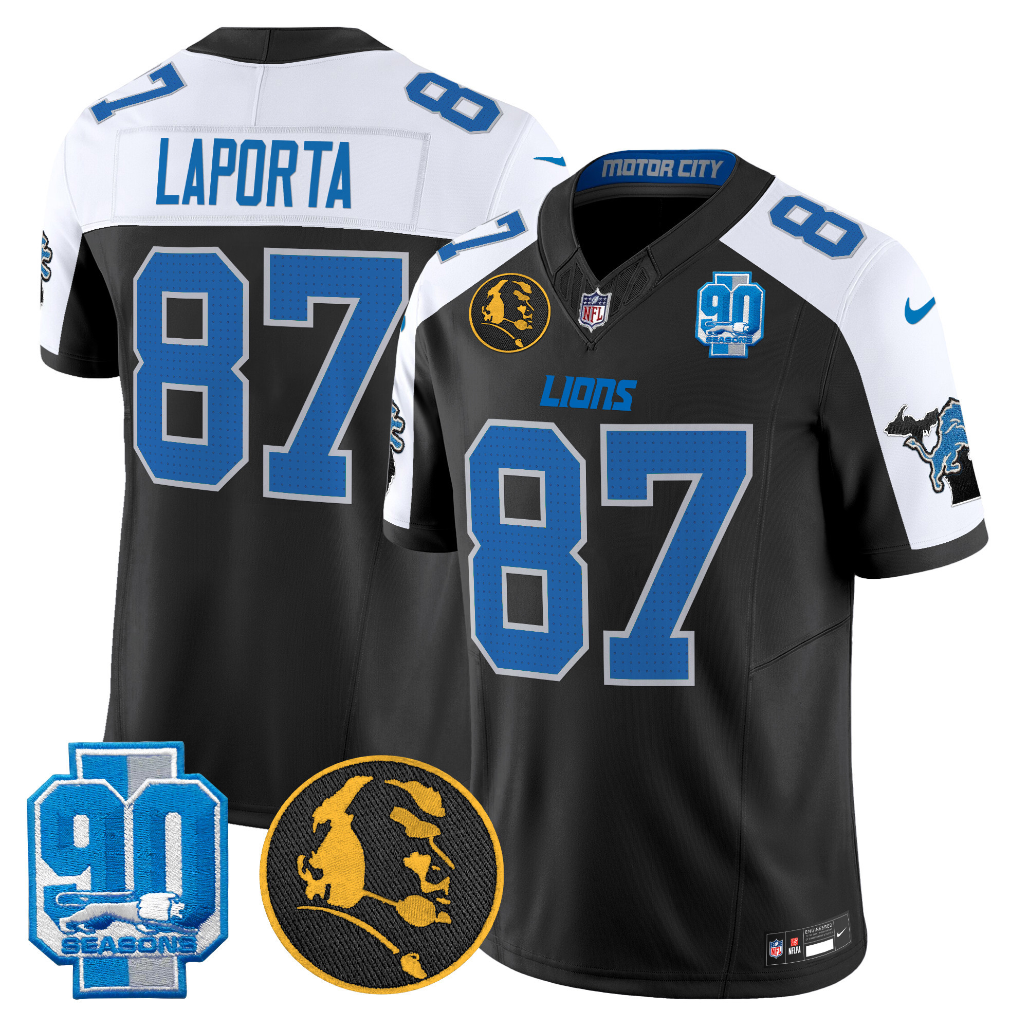 Men's Detroit Lions 2024 90th & John Madden Patch Vapor Limited Jersey - All Stitched - Image 6