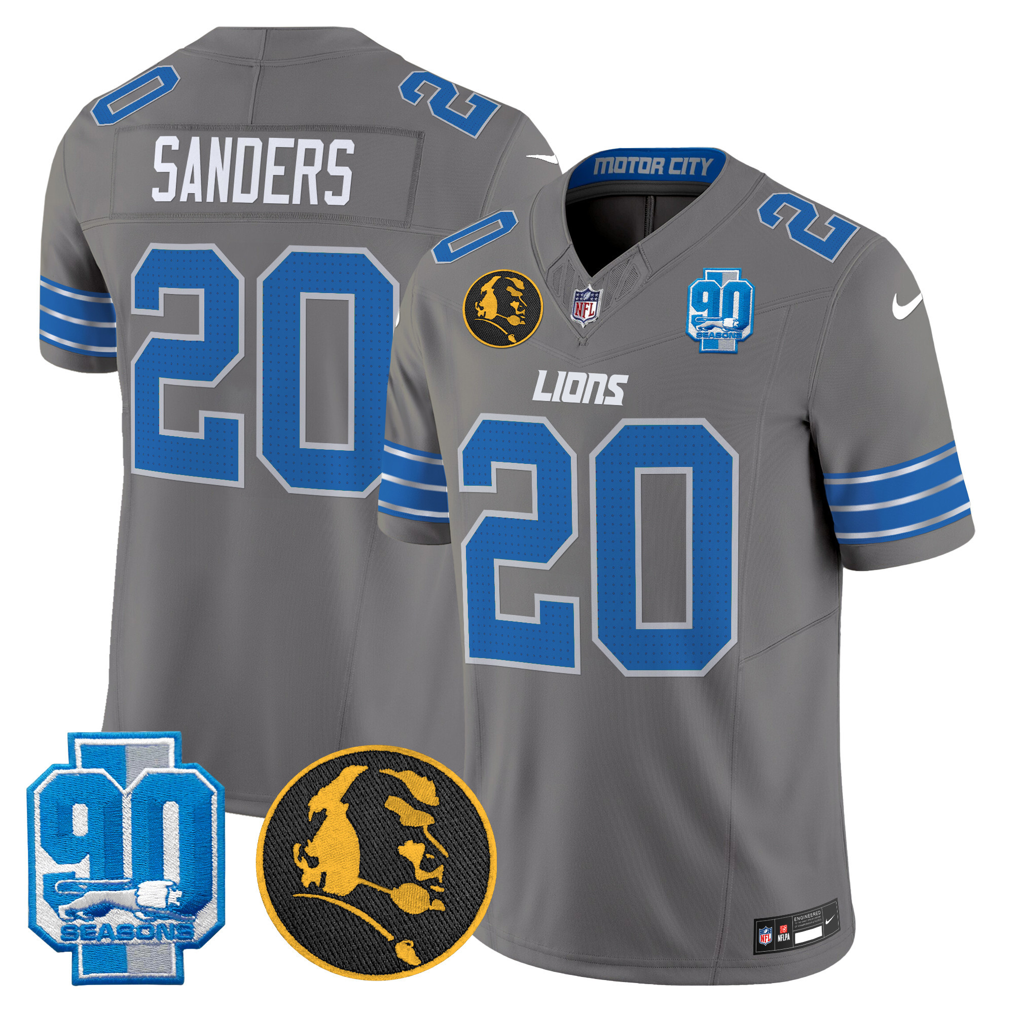 Men's Detroit Lions 2024 90th & John Madden Patch Vapor Limited Jersey - All Stitched - Image 37