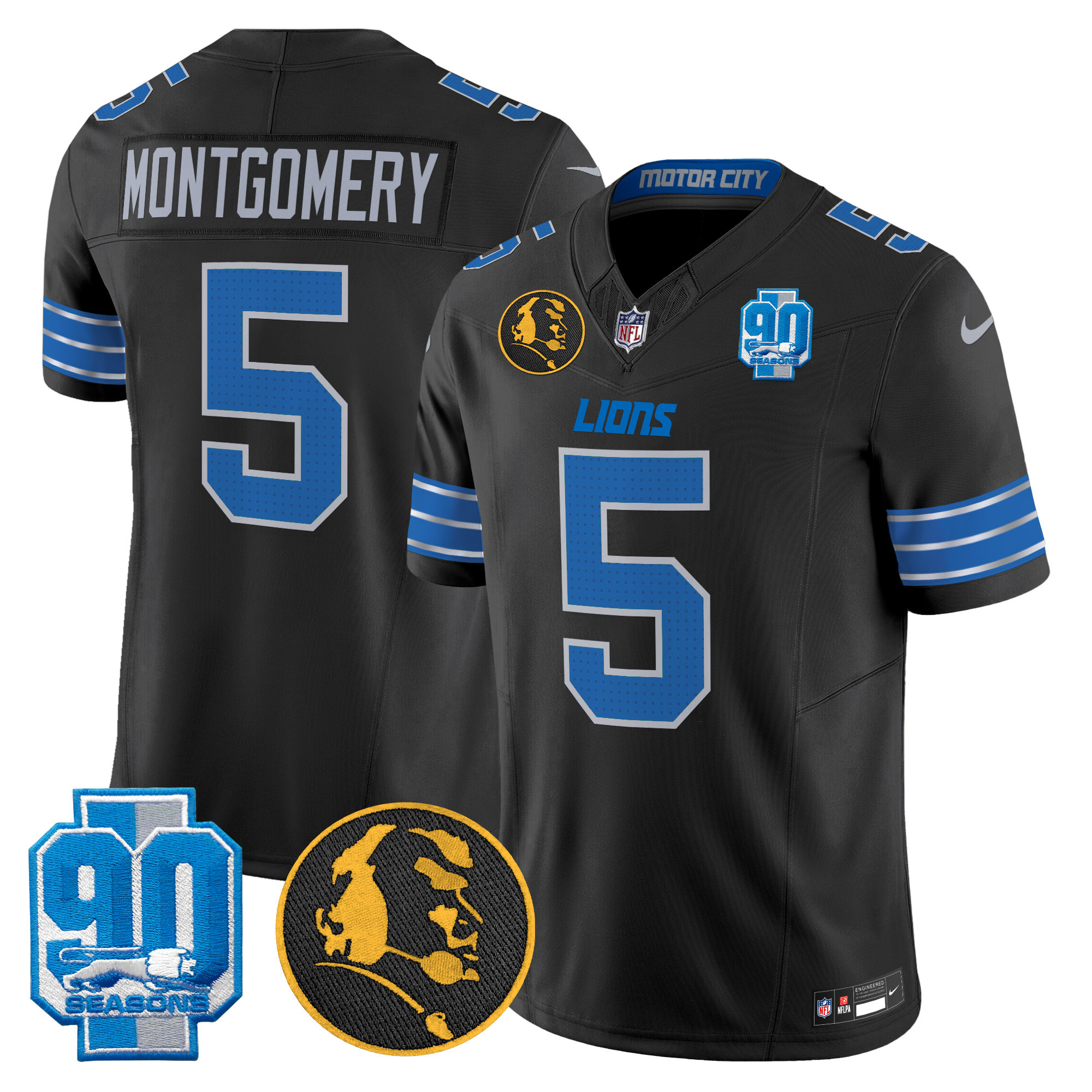Men's Detroit Lions 2024 90th & John Madden Patch Vapor Limited Jersey - All Stitched - Image 12