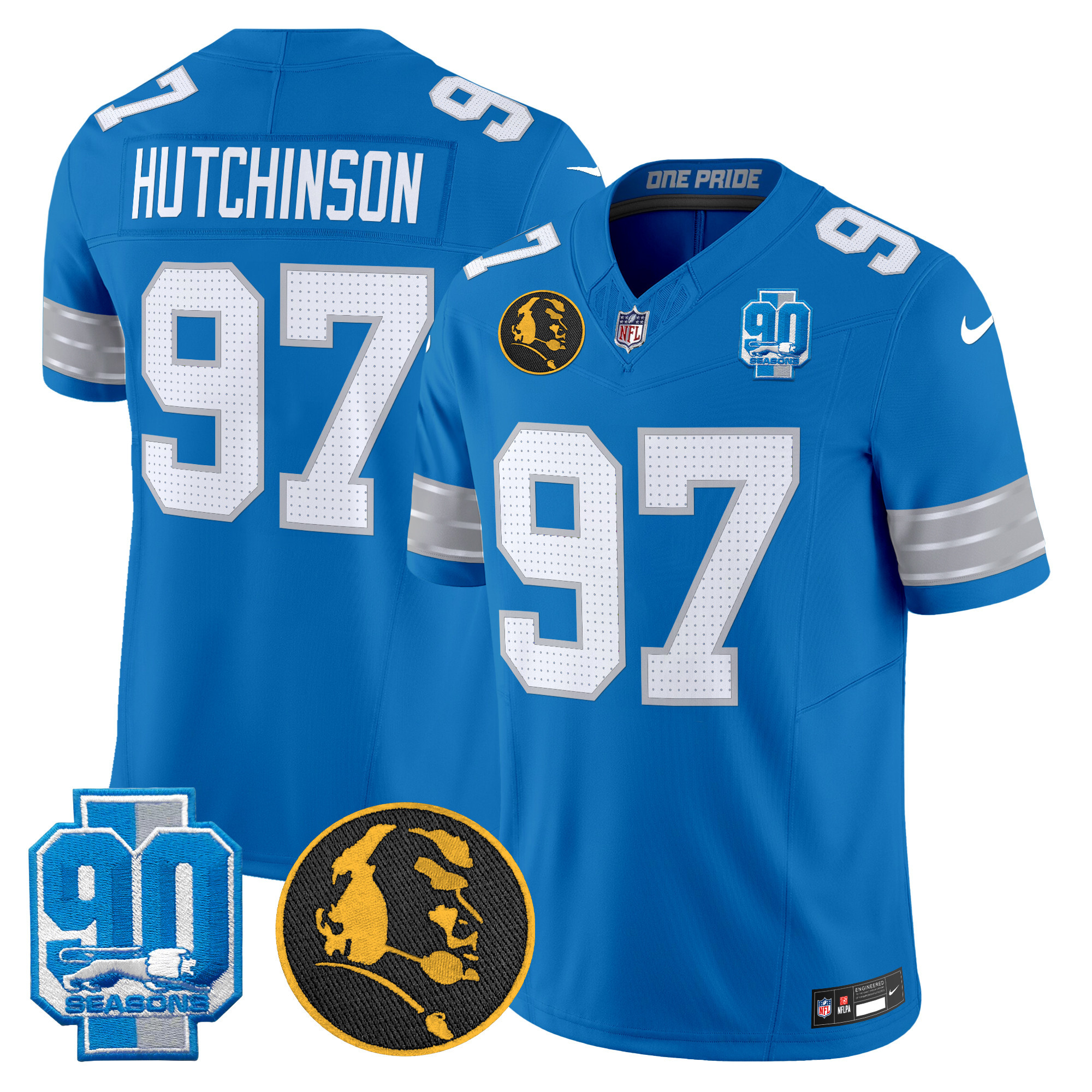 Men's Detroit Lions 2024 90th & John Madden Patch Vapor Limited Jersey - All Stitched - Image 26