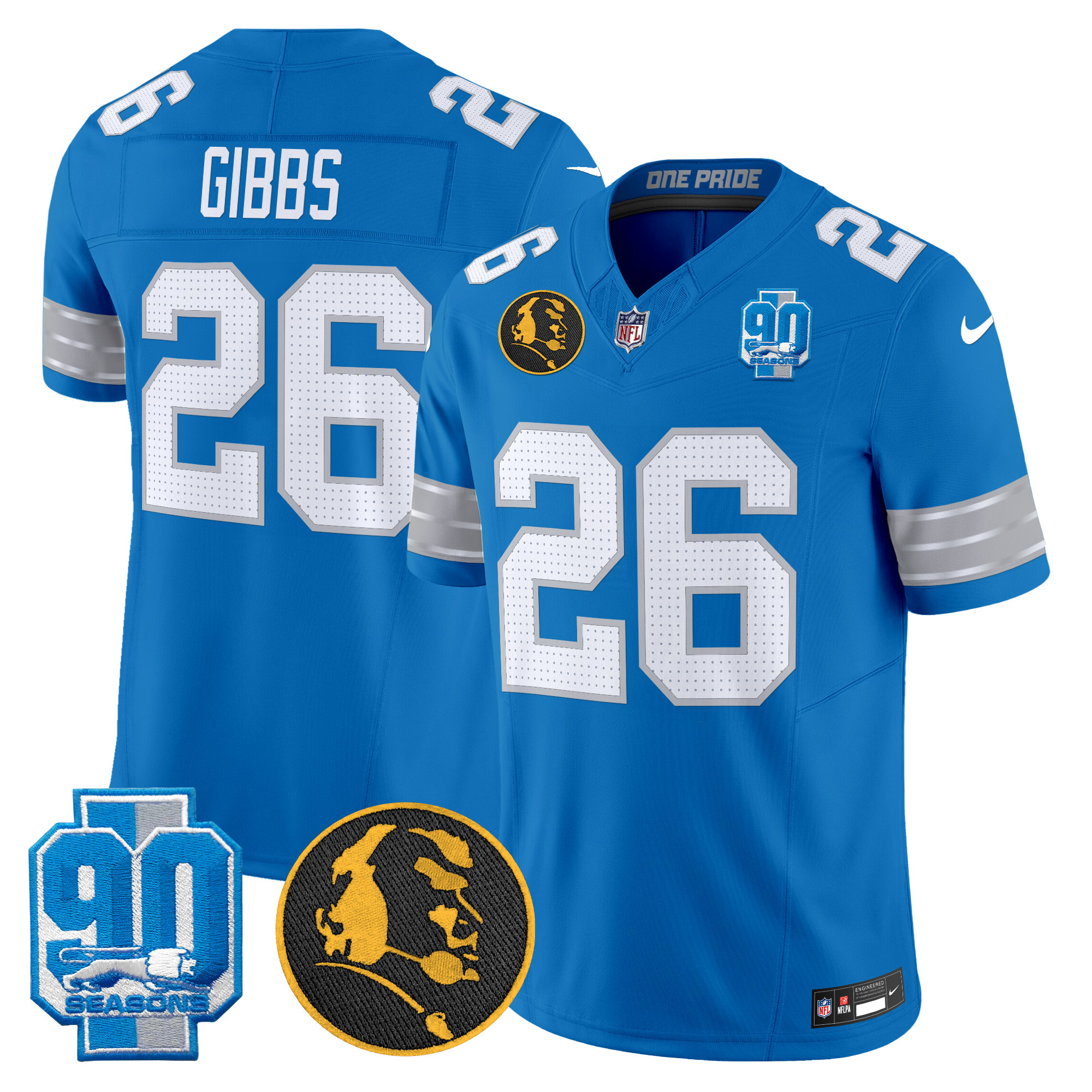 Men's Detroit Lions 2024 90th & John Madden Patch Vapor Limited Jersey - All Stitched - Image 31