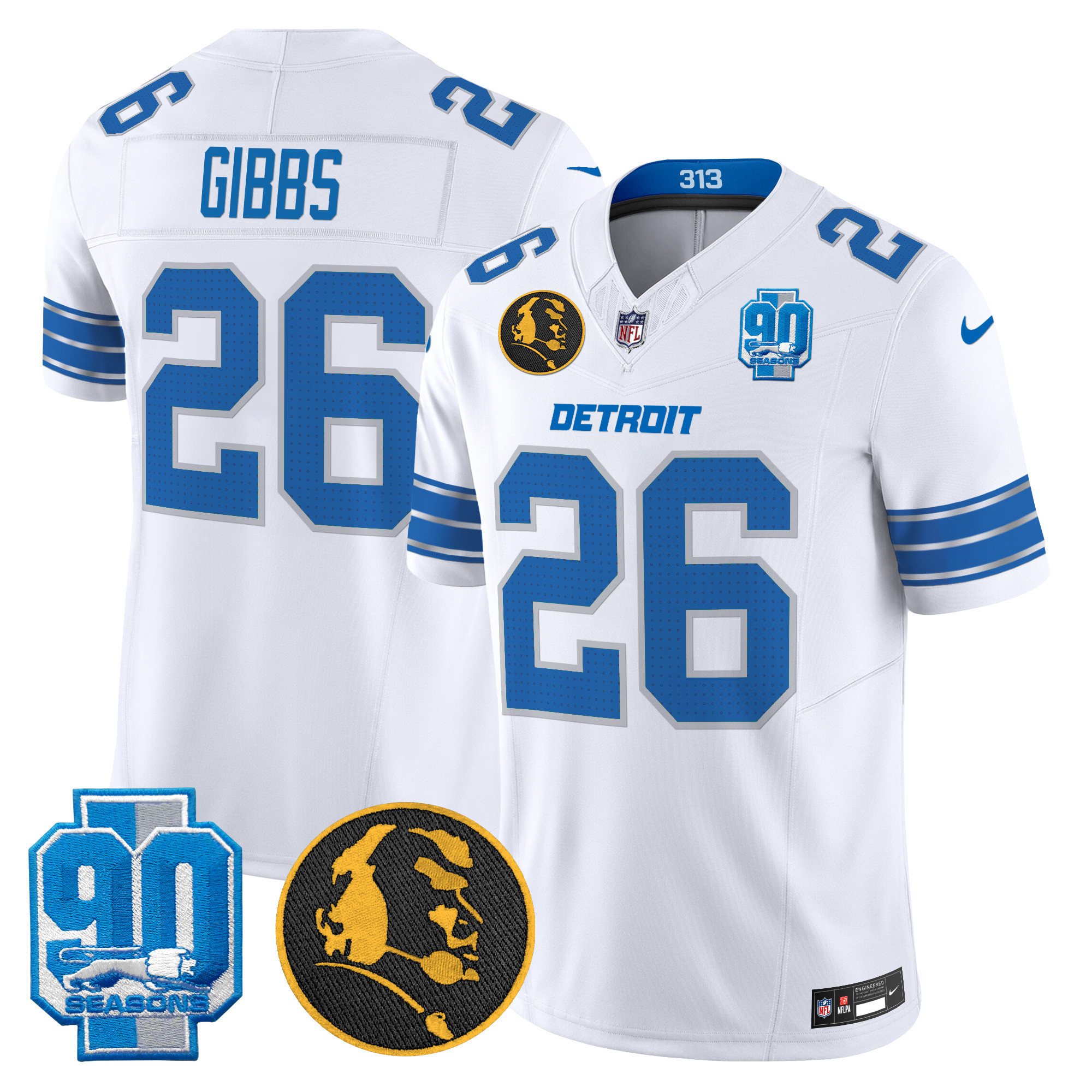 Men's Detroit Lions 2024 90th & John Madden Patch Vapor Limited Jersey - All Stitched - Image 23