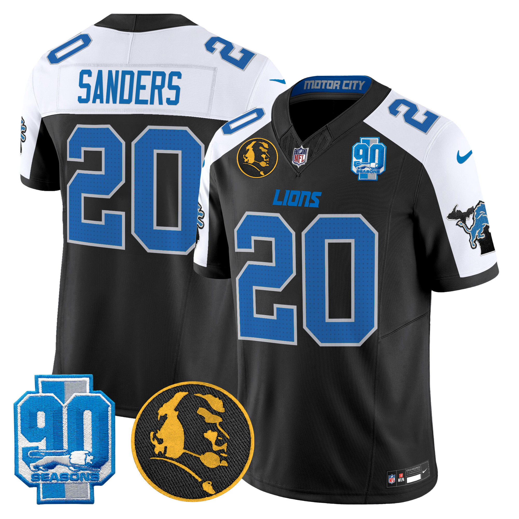 Men's Detroit Lions 2024 90th & John Madden Patch Vapor Limited Jersey - All Stitched - Image 5