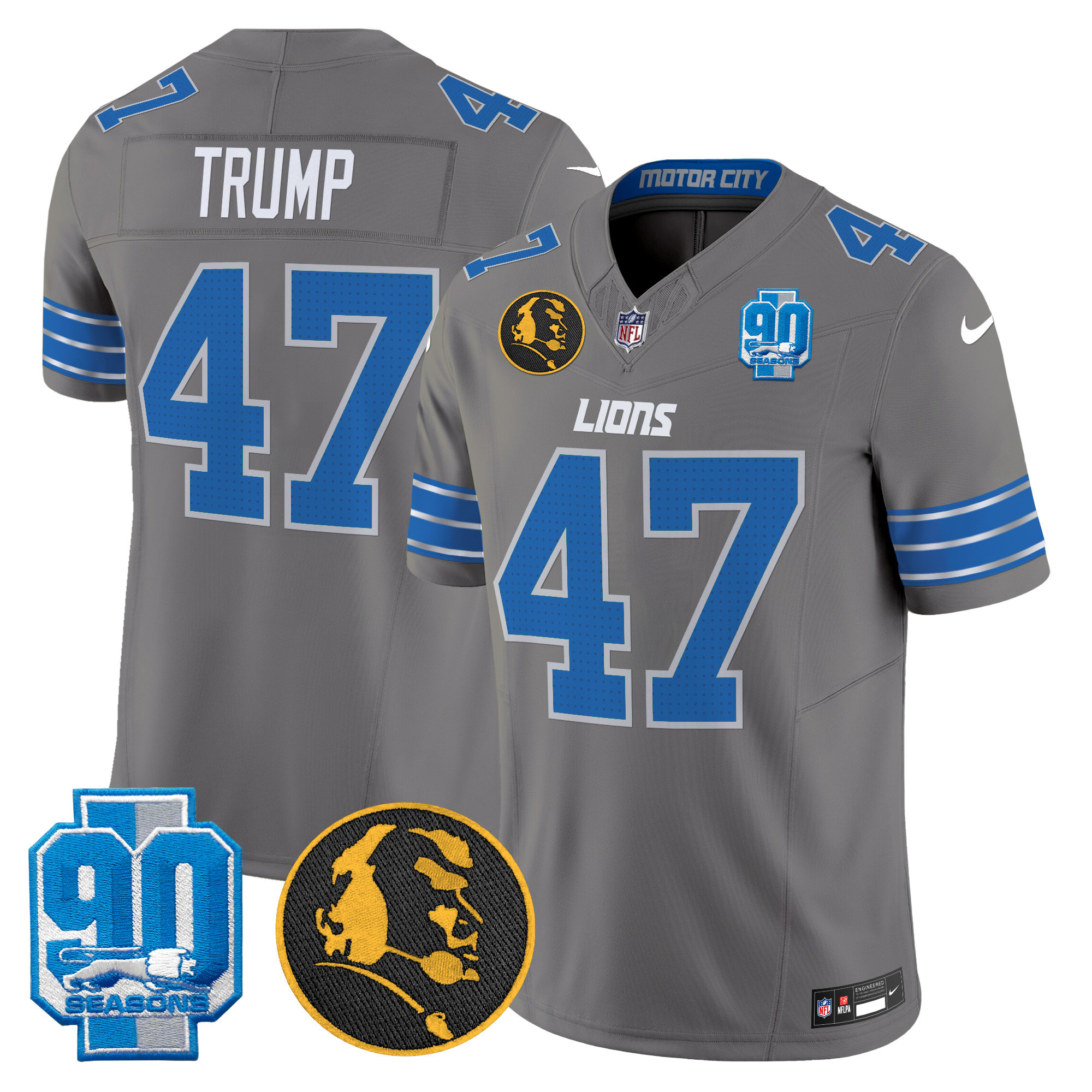 Men's Detroit Lions 2024 90th & John Madden Patch Vapor Limited Jersey - All Stitched - Image 40