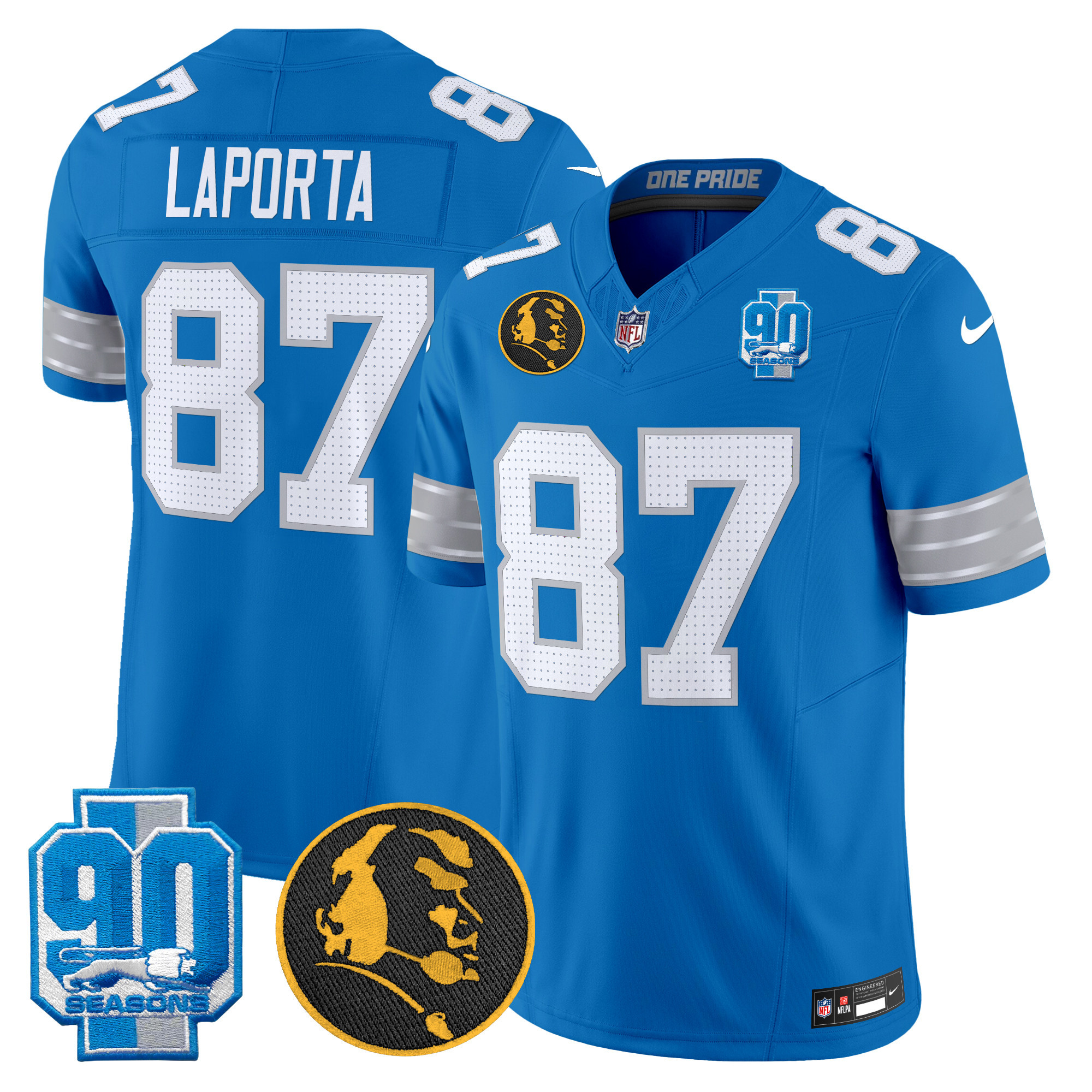 Men's Detroit Lions 2024 90th & John Madden Patch Vapor Limited Jersey - All Stitched - Image 30