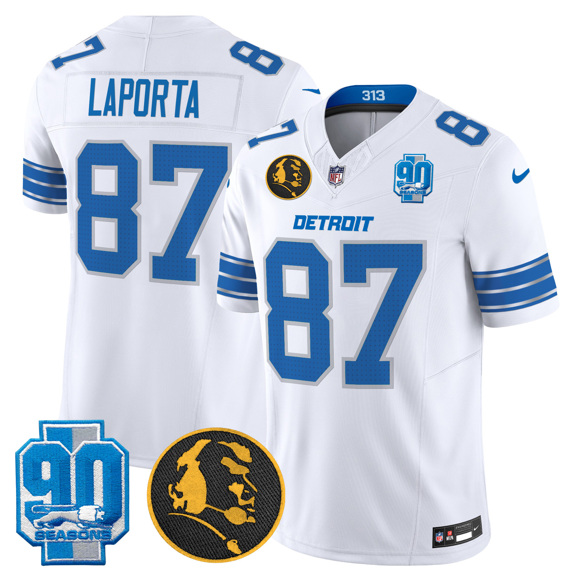 Men's Detroit Lions 2024 90th & John Madden Patch Vapor Limited Jersey - All Stitched - Image 22