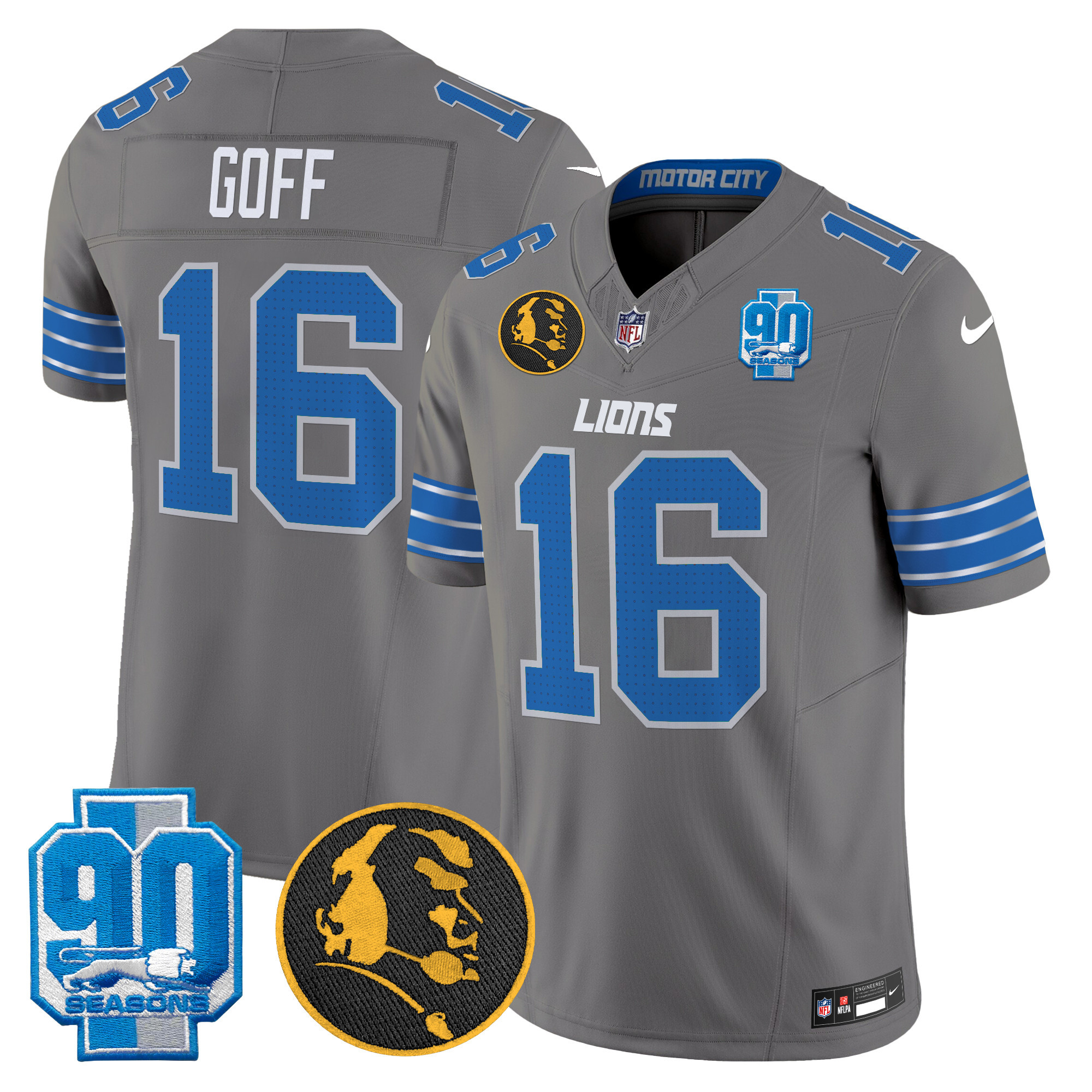 Men's Detroit Lions 2024 90th & John Madden Patch Vapor Limited Jersey - All Stitched - Image 33