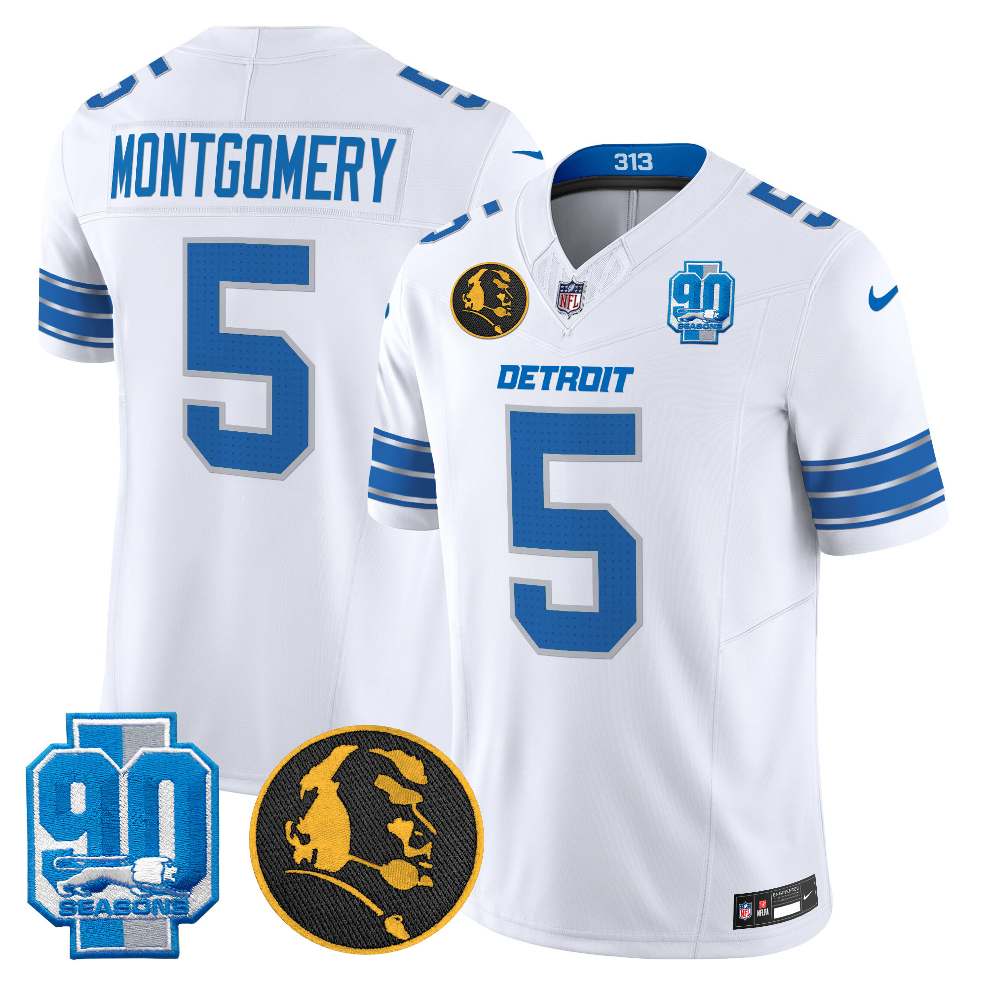 Men's Detroit Lions 2024 90th & John Madden Patch Vapor Limited Jersey - All Stitched - Image 20