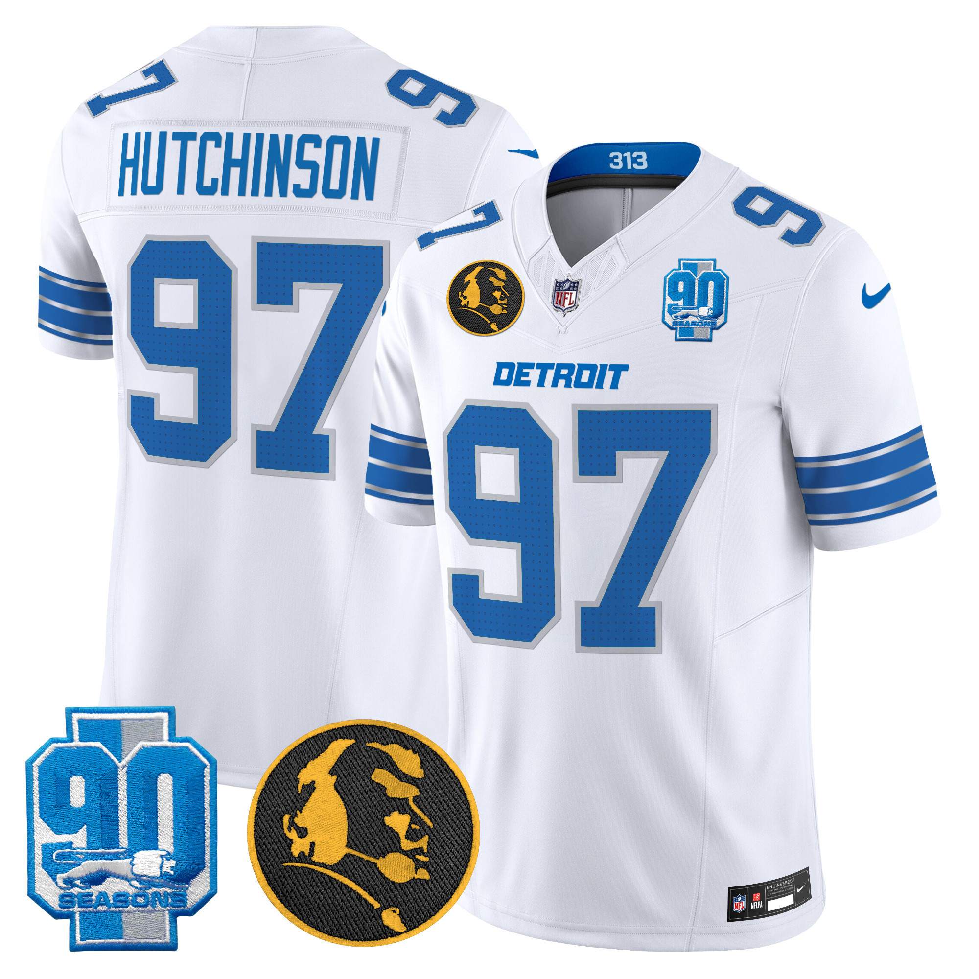 Men's Detroit Lions 2024 90th & John Madden Patch Vapor Limited Jersey - All Stitched - Image 18