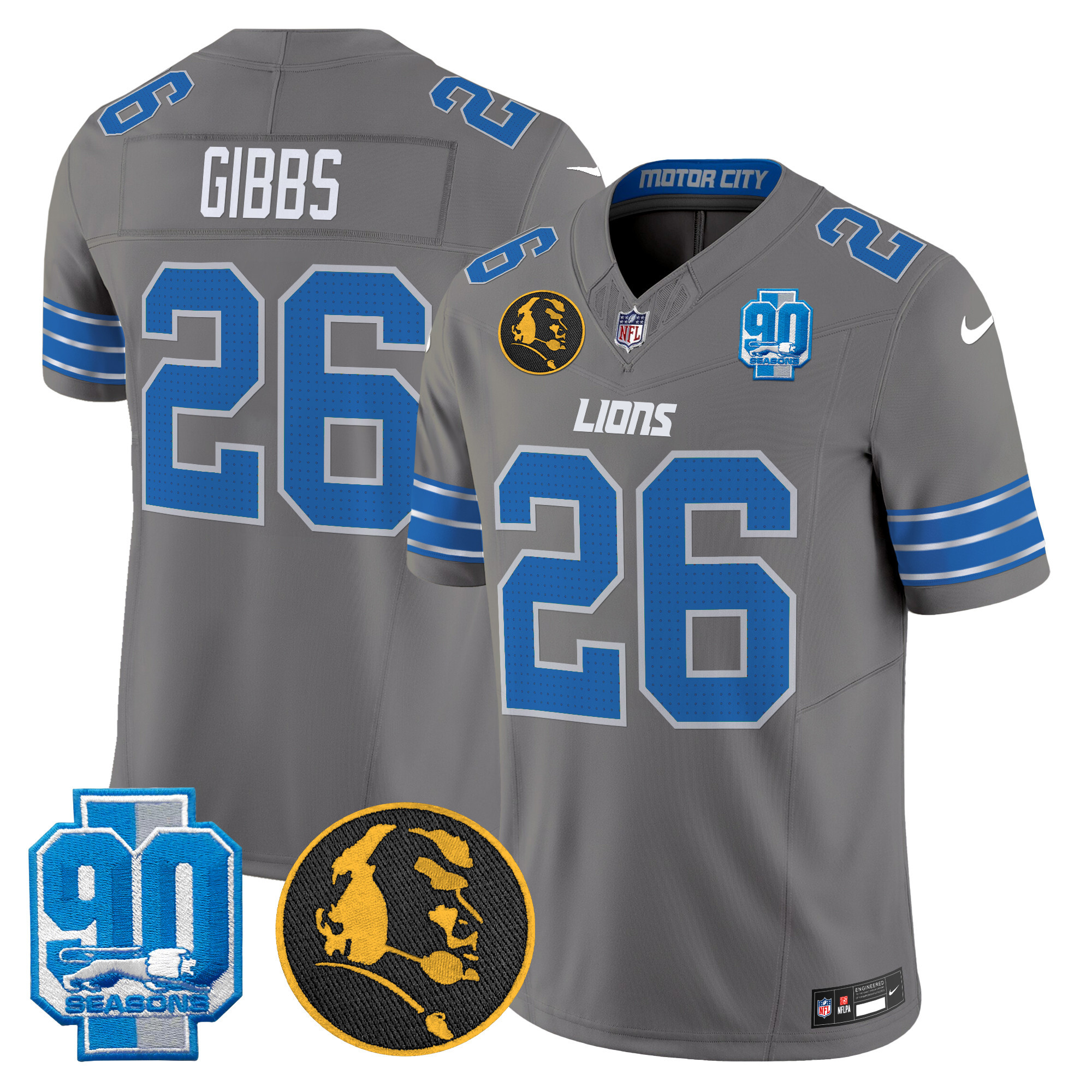 Men's Detroit Lions 2024 90th & John Madden Patch Vapor Limited Jersey - All Stitched - Image 39