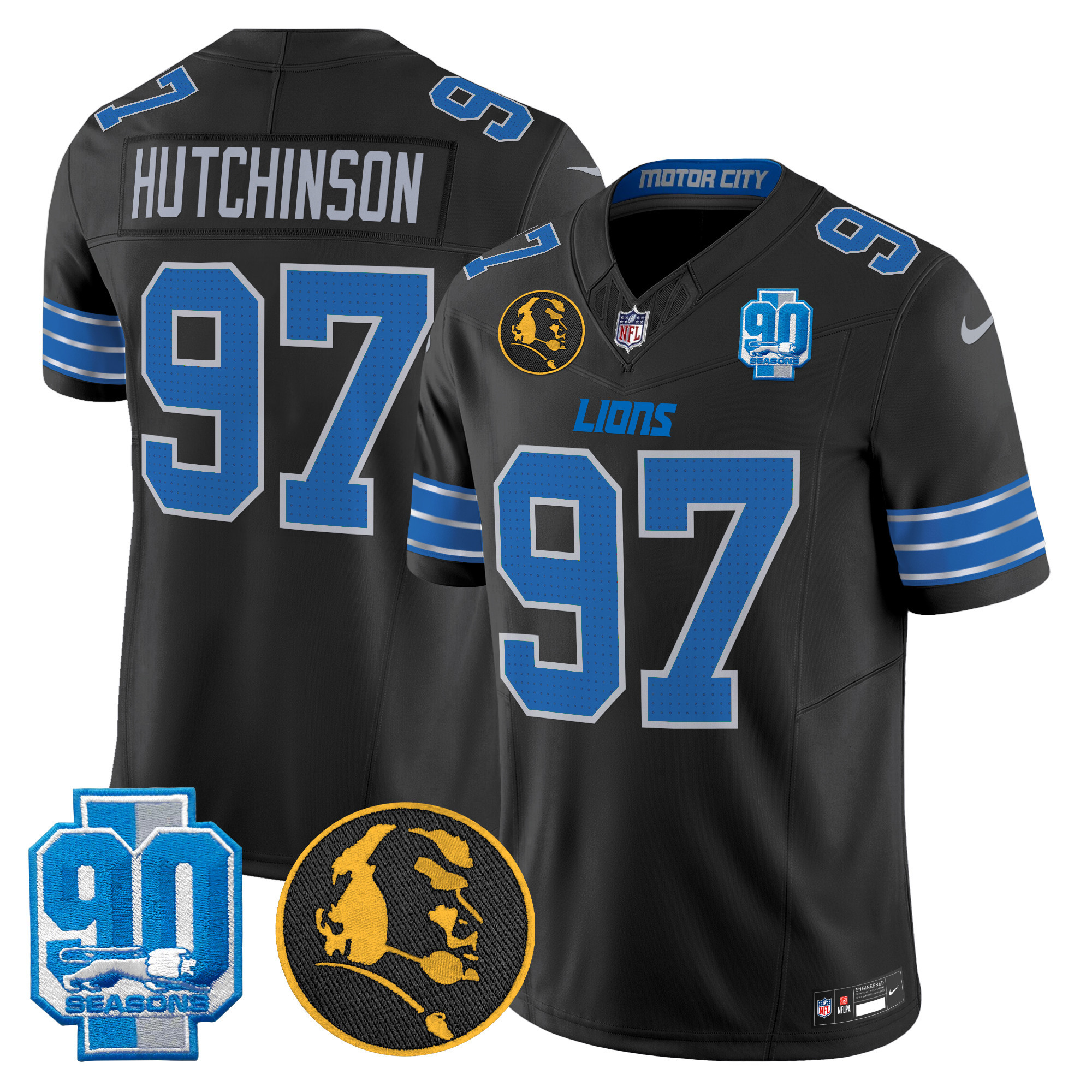 Men's Detroit Lions 2024 90th & John Madden Patch Vapor Limited Jersey - All Stitched - Image 10