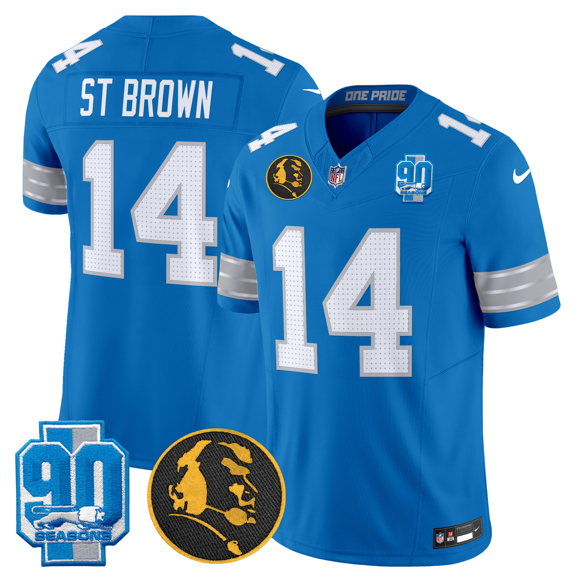 Men's Detroit Lions 2024 90th & John Madden Patch Vapor Limited Jersey - All Stitched - Image 27