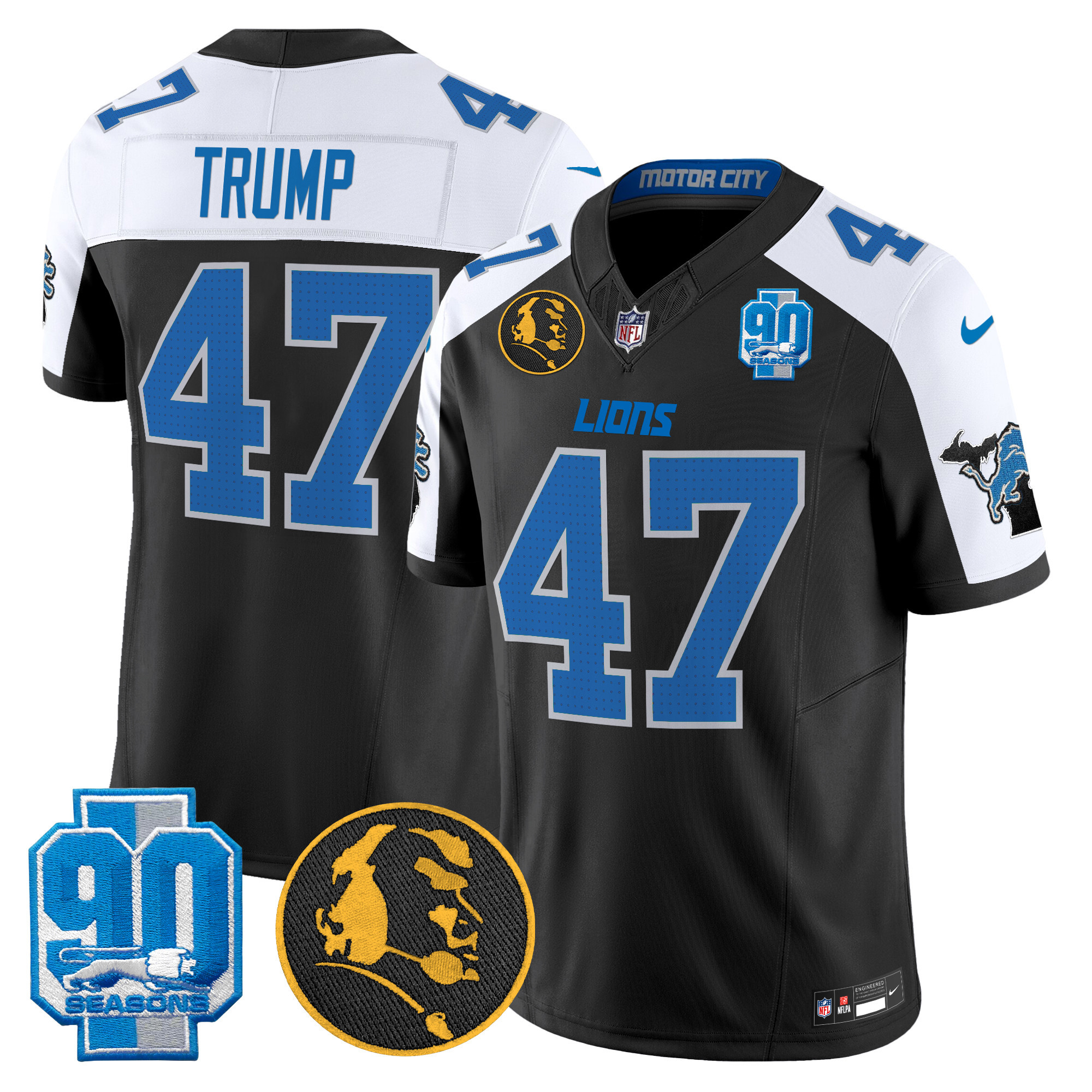 Men's Detroit Lions 2024 90th & John Madden Patch Vapor Limited Jersey - All Stitched - Image 8