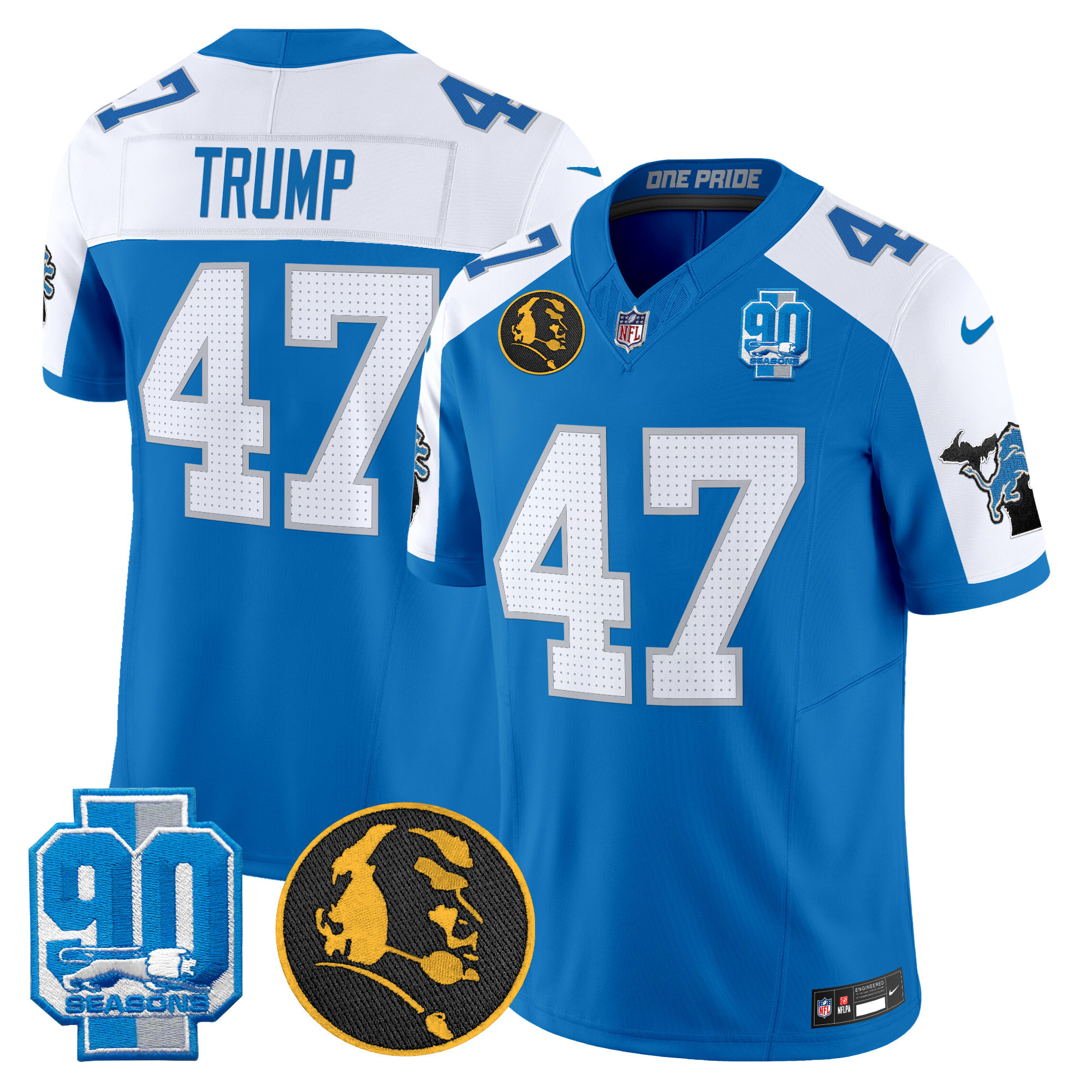 Men's Detroit Lions 2024 90th & John Madden Patch Vapor Limited Jersey - All Stitched - Image 48