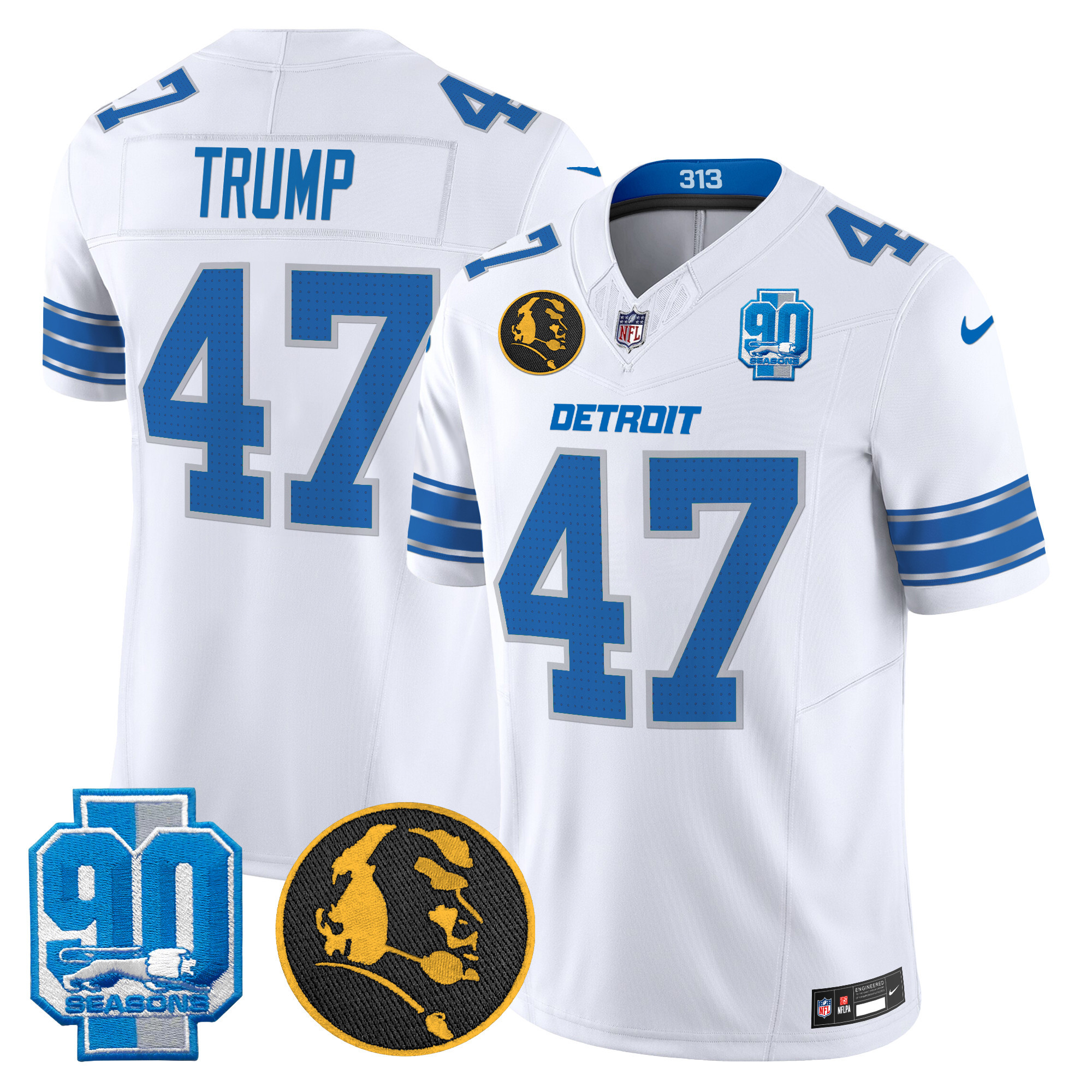 Men's Detroit Lions 2024 90th & John Madden Patch Vapor Limited Jersey - All Stitched - Image 24