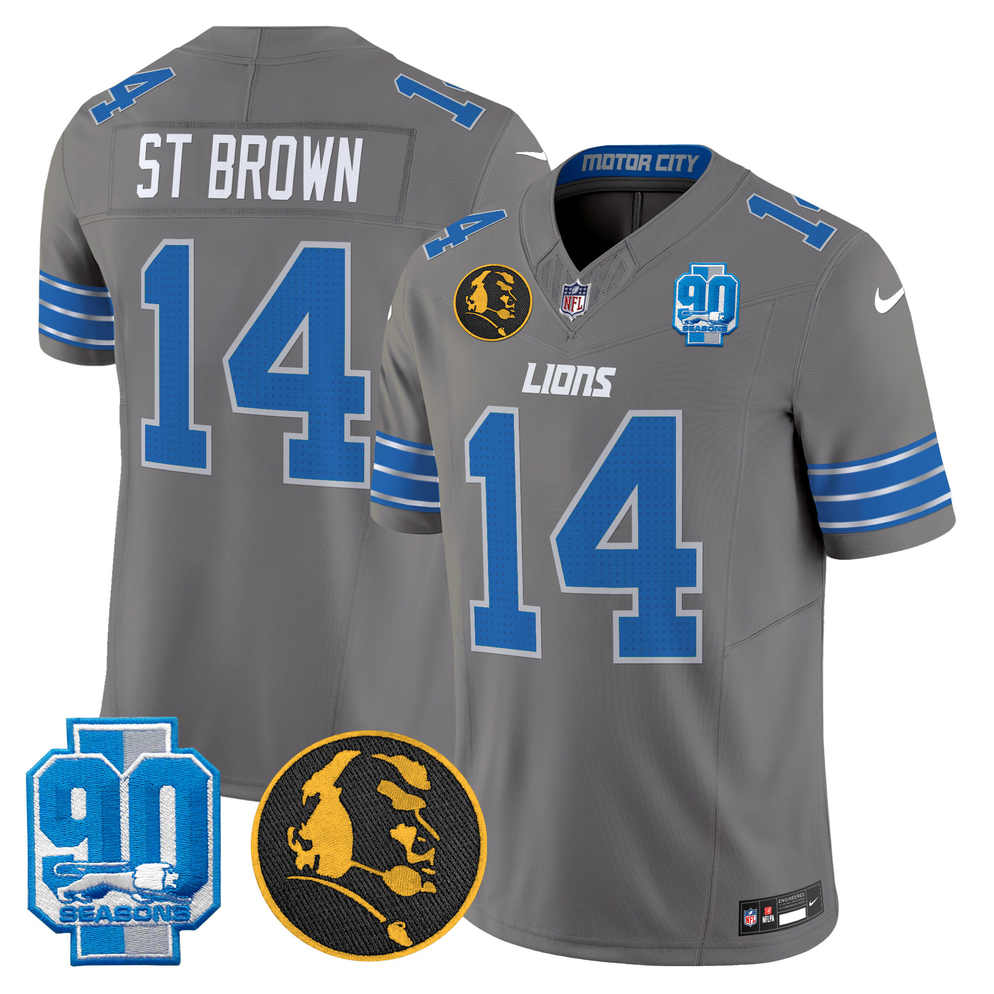 Men's Detroit Lions 2024 90th & John Madden Patch Vapor Limited Jersey - All Stitched - Image 35