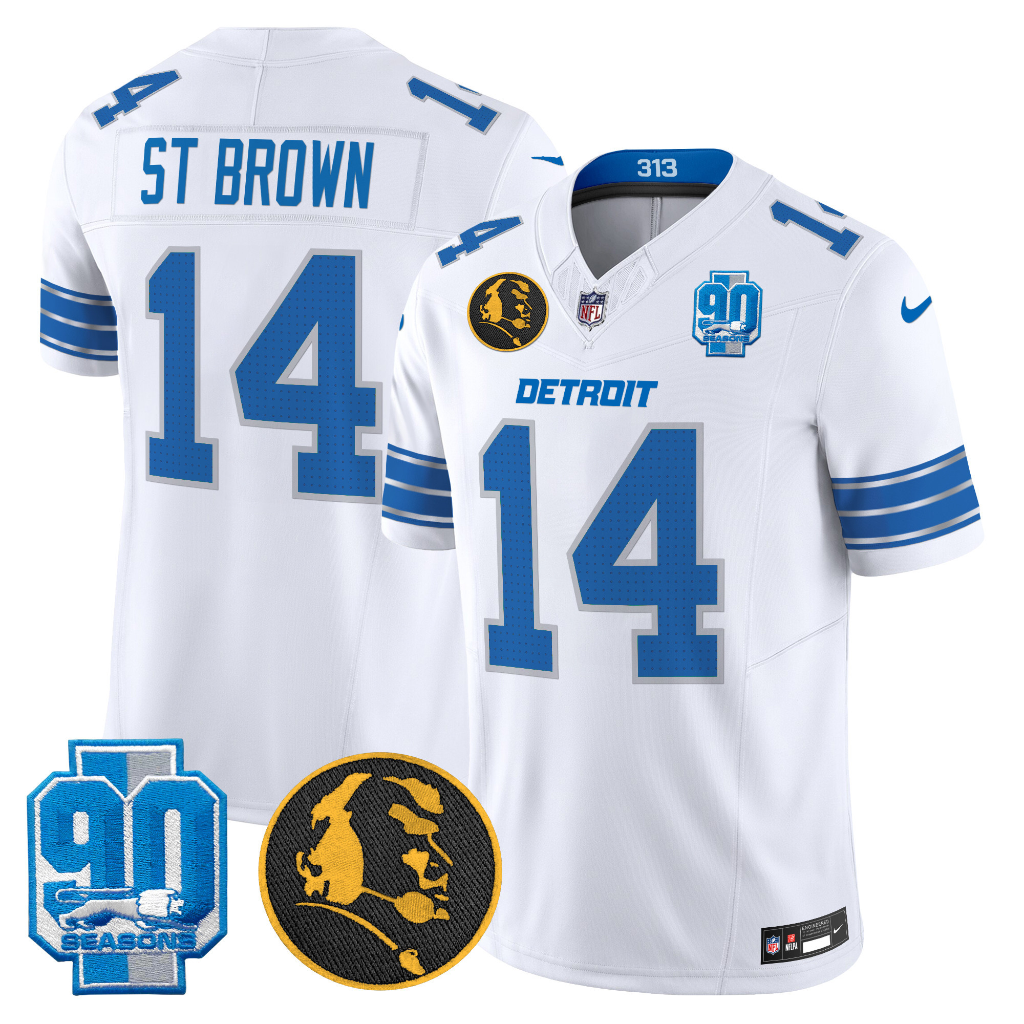 Men's Detroit Lions 2024 90th & John Madden Patch Vapor Limited Jersey - All Stitched - Image 19